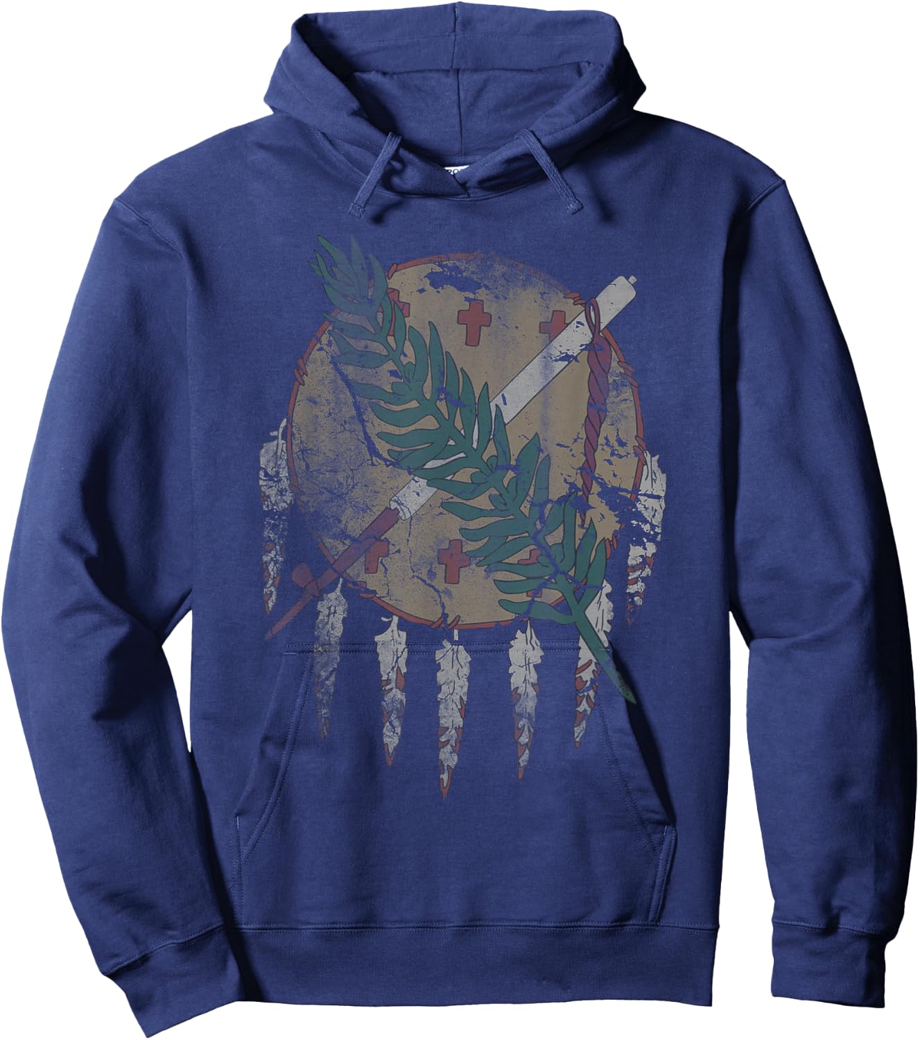 Oklahoma Flag Vintage Grunge Patriotic Home Love Hoodie - Hoodie | Navy