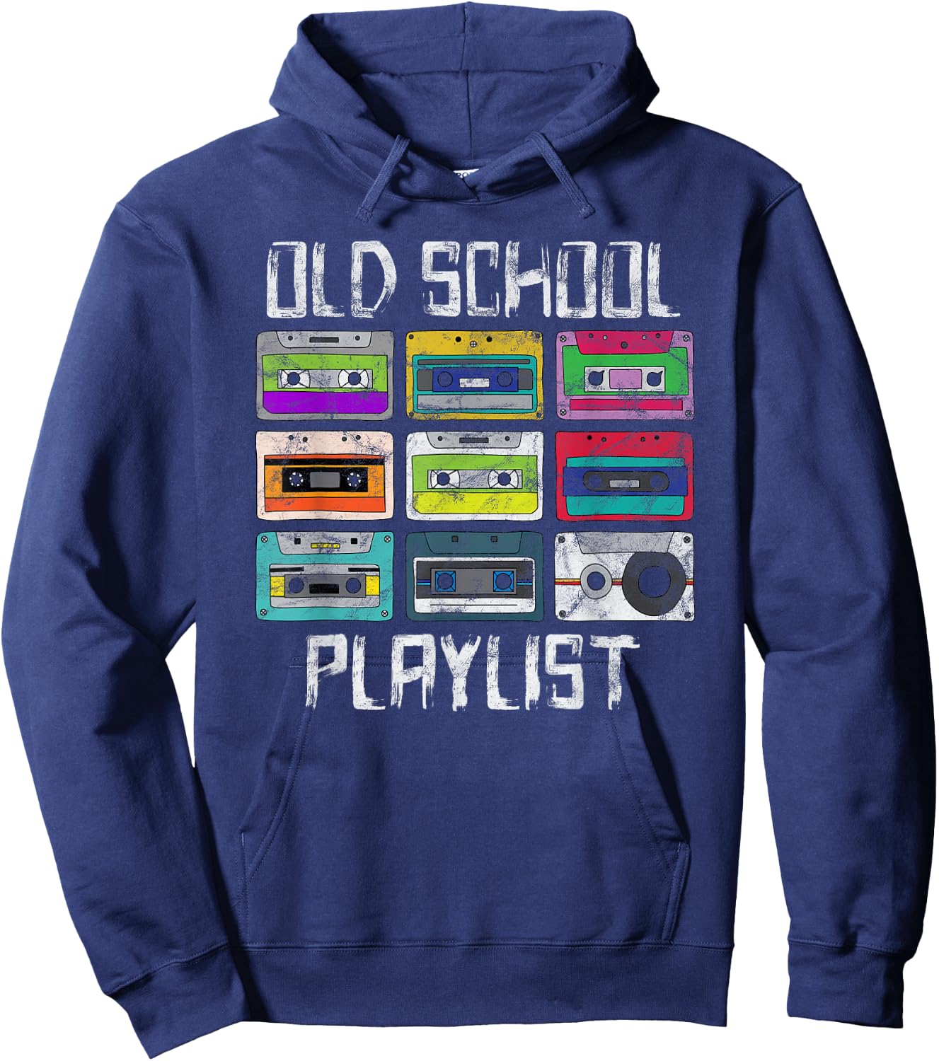Cassette Tape Music Retro 80s Playlist Hoodie - Hoodie | Navy