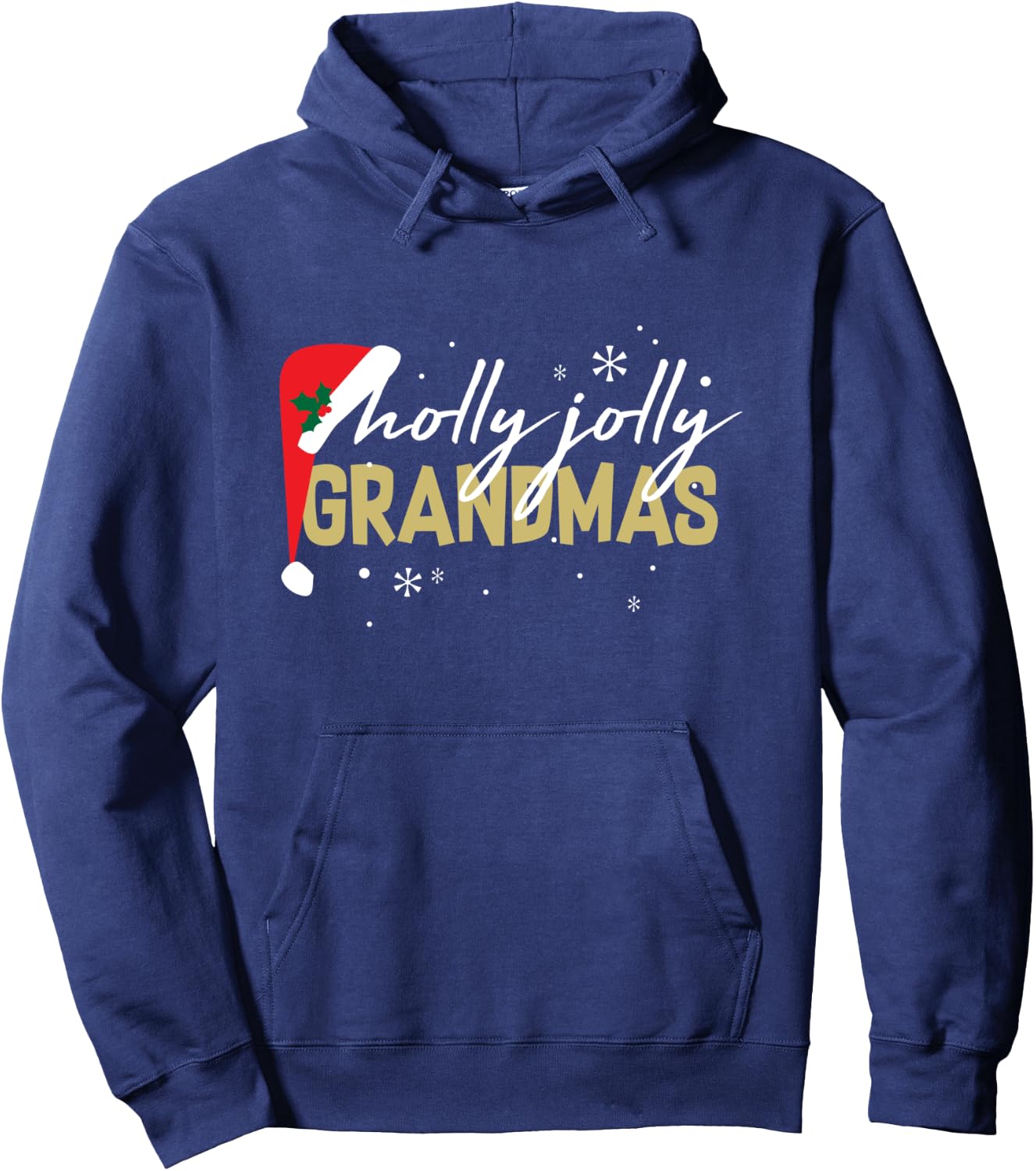 Holly Jolly Grandmas Shirt Cute Christmas Holiday Gift Hoodie - Hoodie | Navy