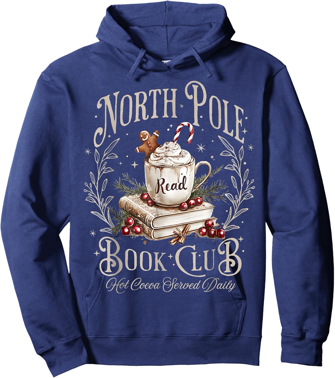 North Pole Book Club Christmas Bookish Xmas Books Lover Hoodie - Hoodie | Navy