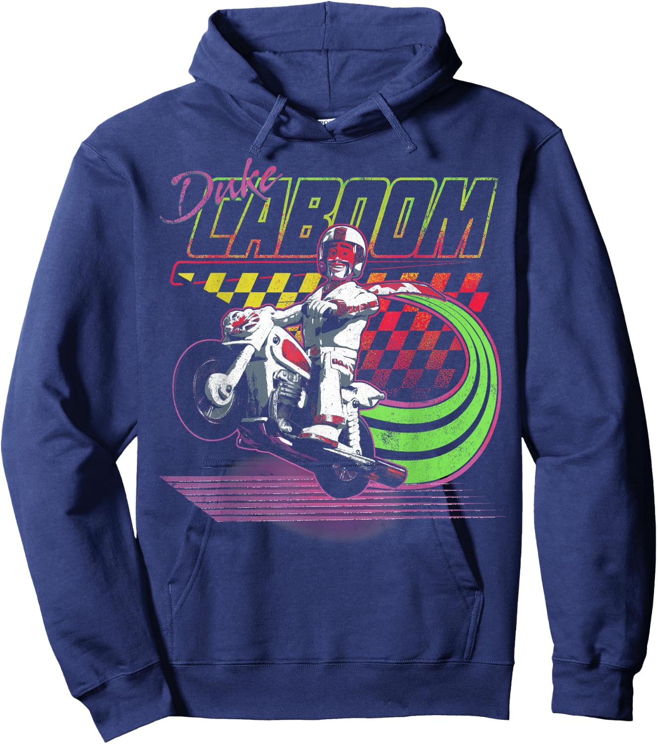 Disney Pixar Toy Story 4 Duke Caboom Neon Colors Poster Hoodie - Hoodie | Navy