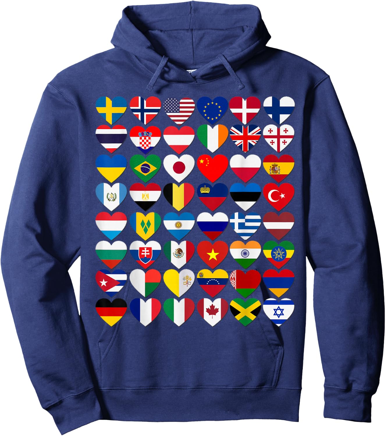 Flags of the Countries of the World,International Gift Short Sleeve Hoodie - Hoodie | Navy