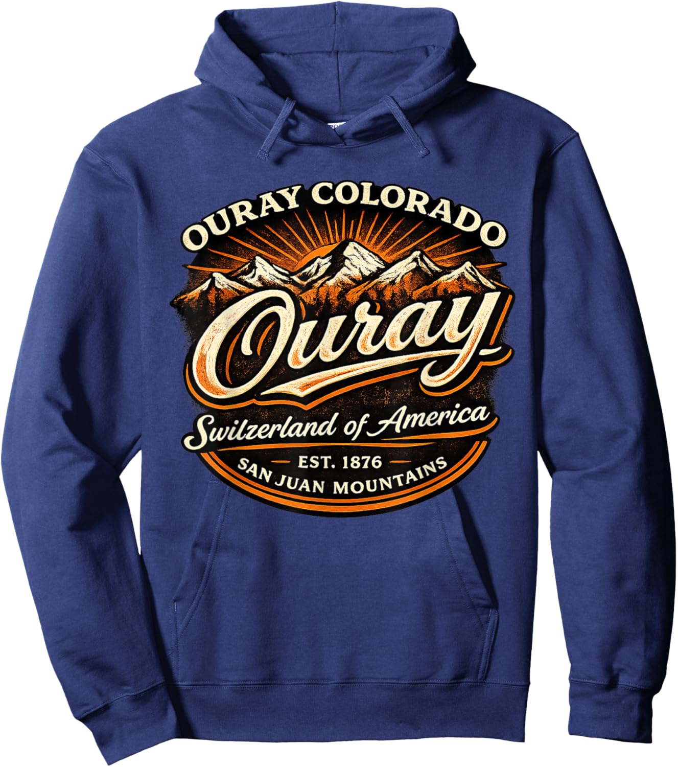 Ouray Colorado Vintage Switzerland of America Hoodie - Hoodie | Navy
