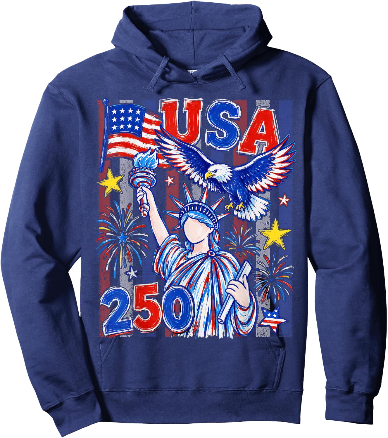 America Retro 250 Years 250th Anniversary USA 1776 2026 Hoodie - Hoodie | Navy