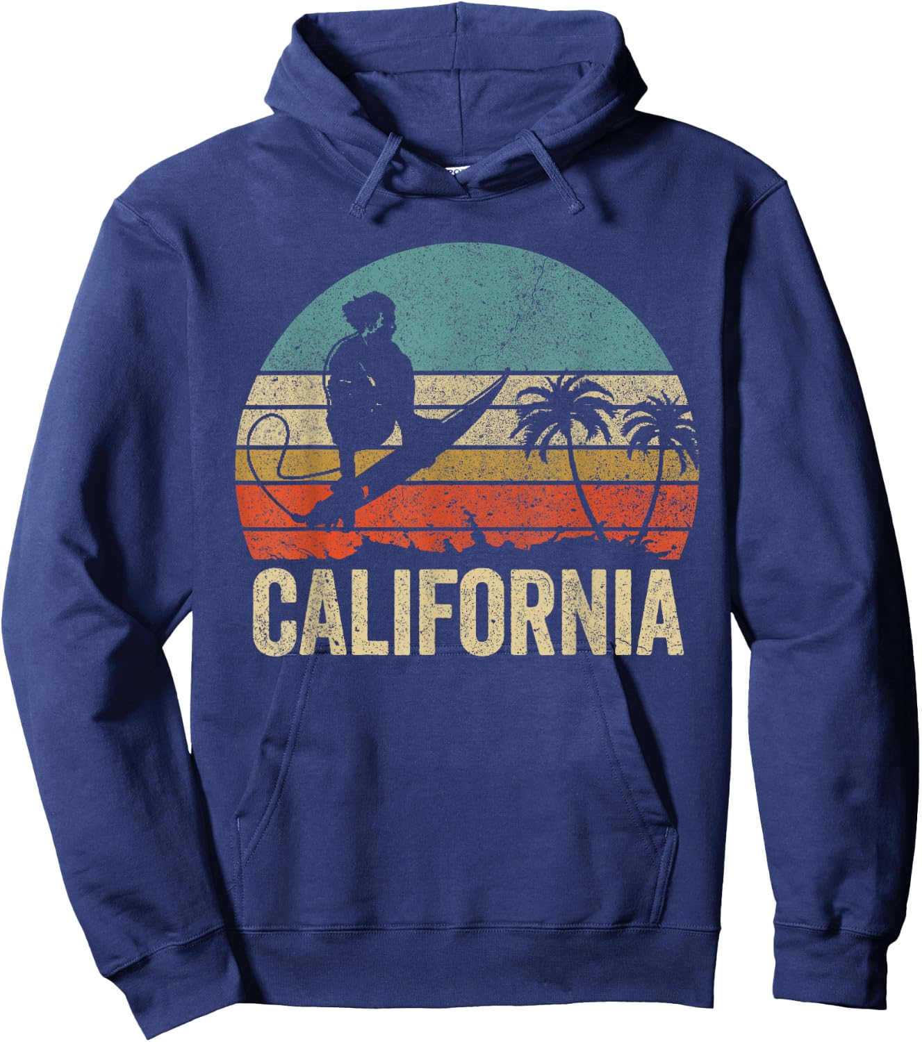 California Surf CA Vintage Retro Men Women Kid Surfer Sunset Hoodie - Hoodie | Navy