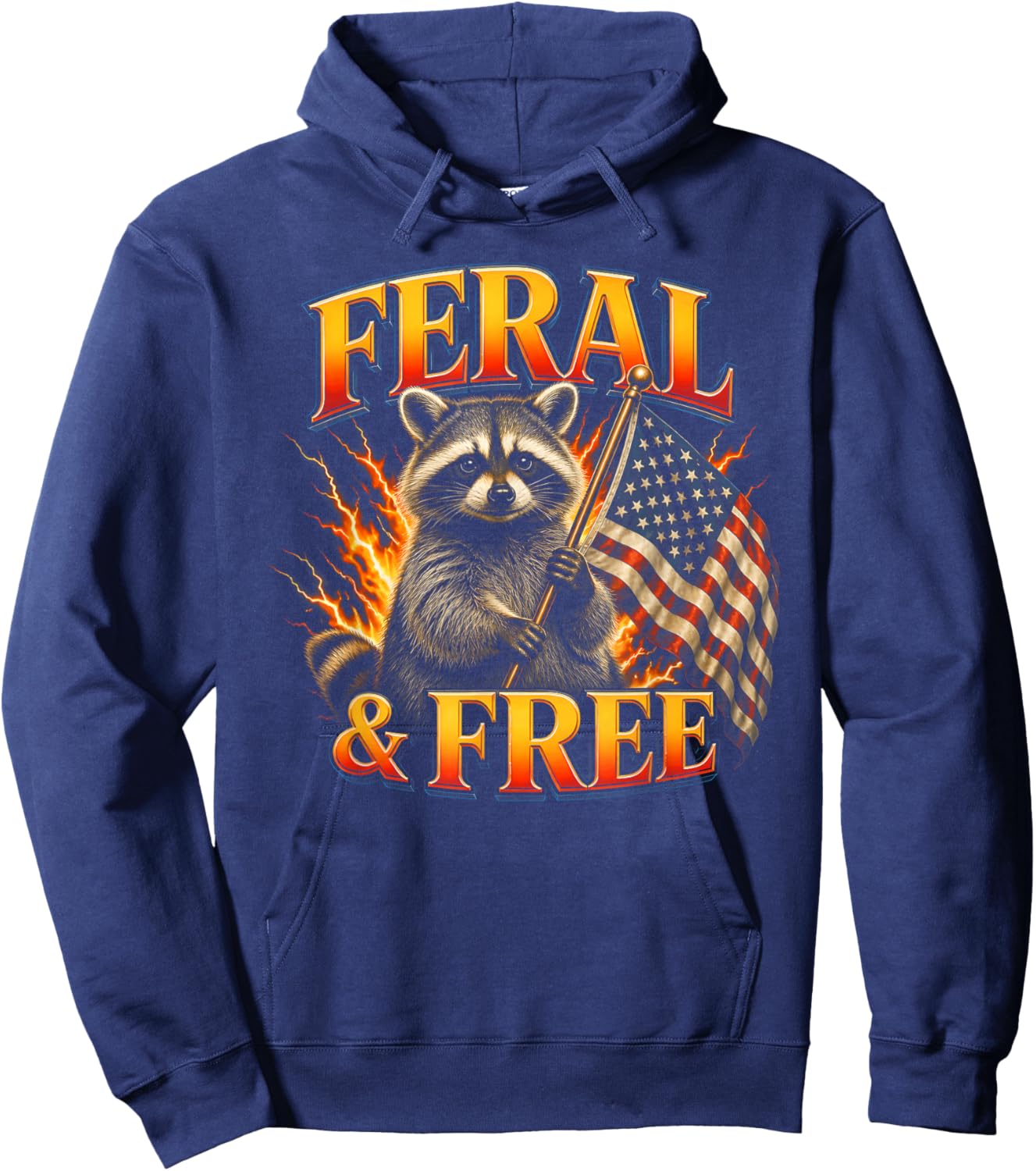 Feral and Free Raccoon Hoodie - Hoodie | Navy