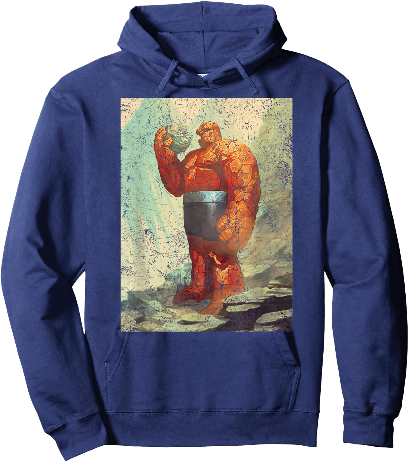 Marvel The Fantastic Four Ben Grimm The Thing Thoughtful Hoodie - Hoodie | Navy