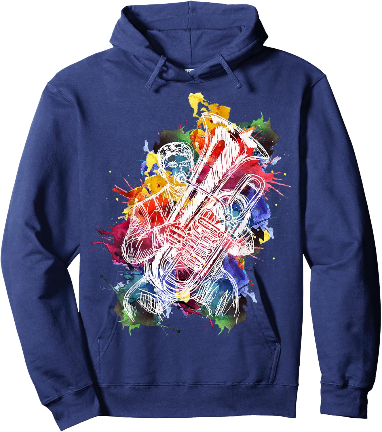 Tuba Player Musician Gift Instrument Art Hoodie - Hoodie | Navy