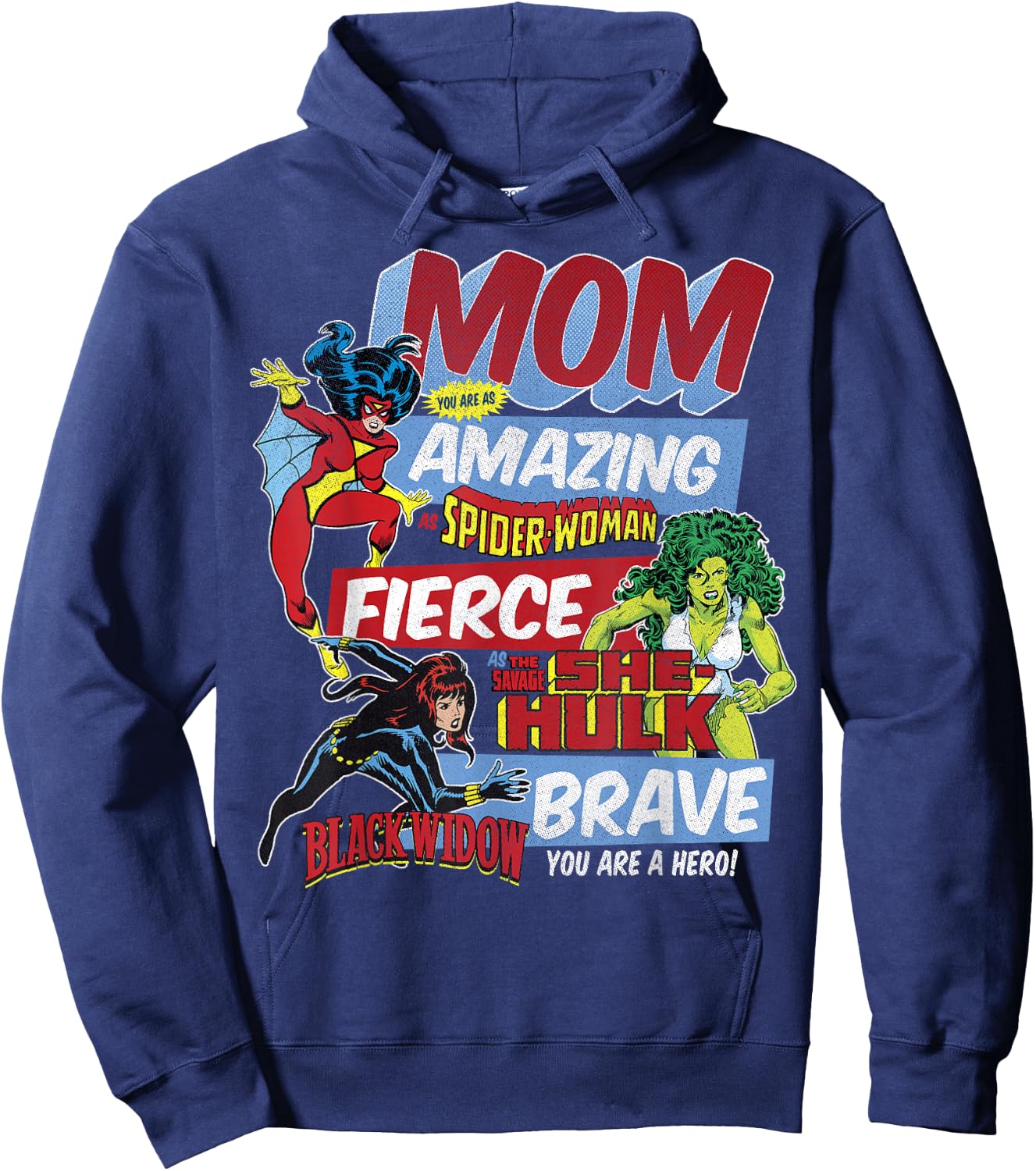 Marvel Vintage Retro Amazing Mom Graphic Hoodie - Hoodie | Navy