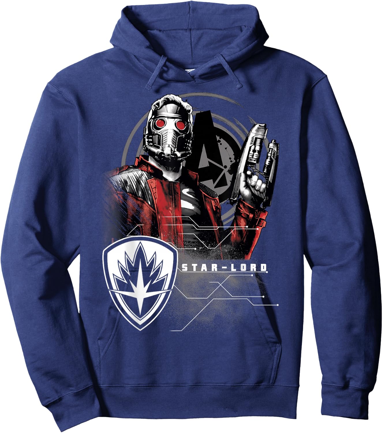 Marvel Infinity War Star-Lord Grunge Pose Graphic Hoodie - Hoodie | Navy