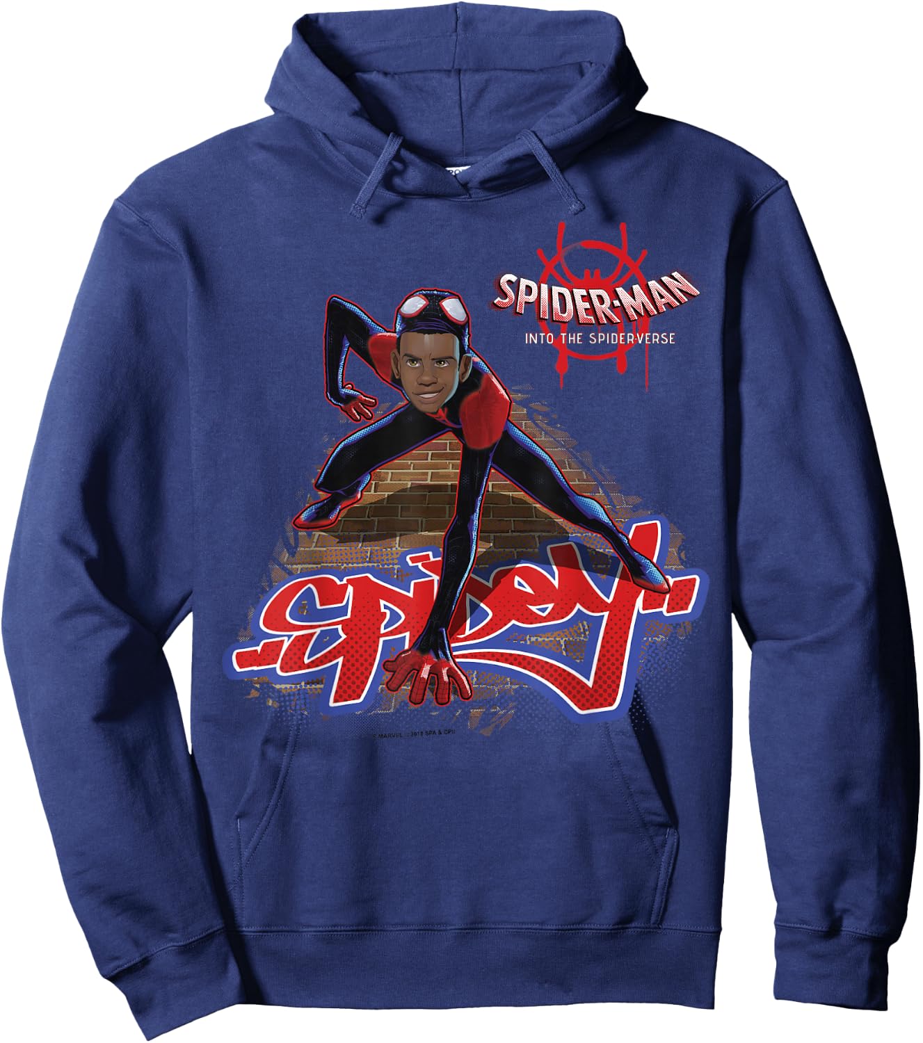 Marvel Spider-Man Spiderverse Miles Morales Climb Small Hoodie - Hoodie | Navy