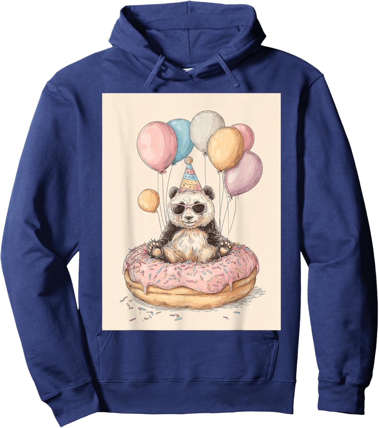 Funny Birthday Party Panda Teen Boys Girls Hoodie - Hoodie | Navy
