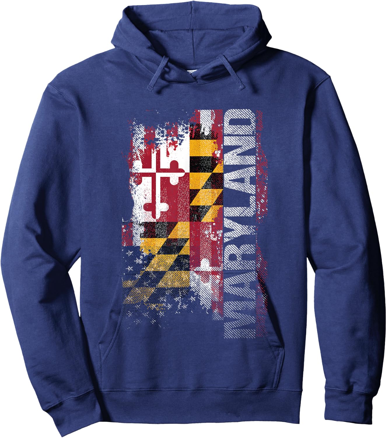 Maryland State USA Flag Souvenir Gift Hoodie - Hoodie | Navy