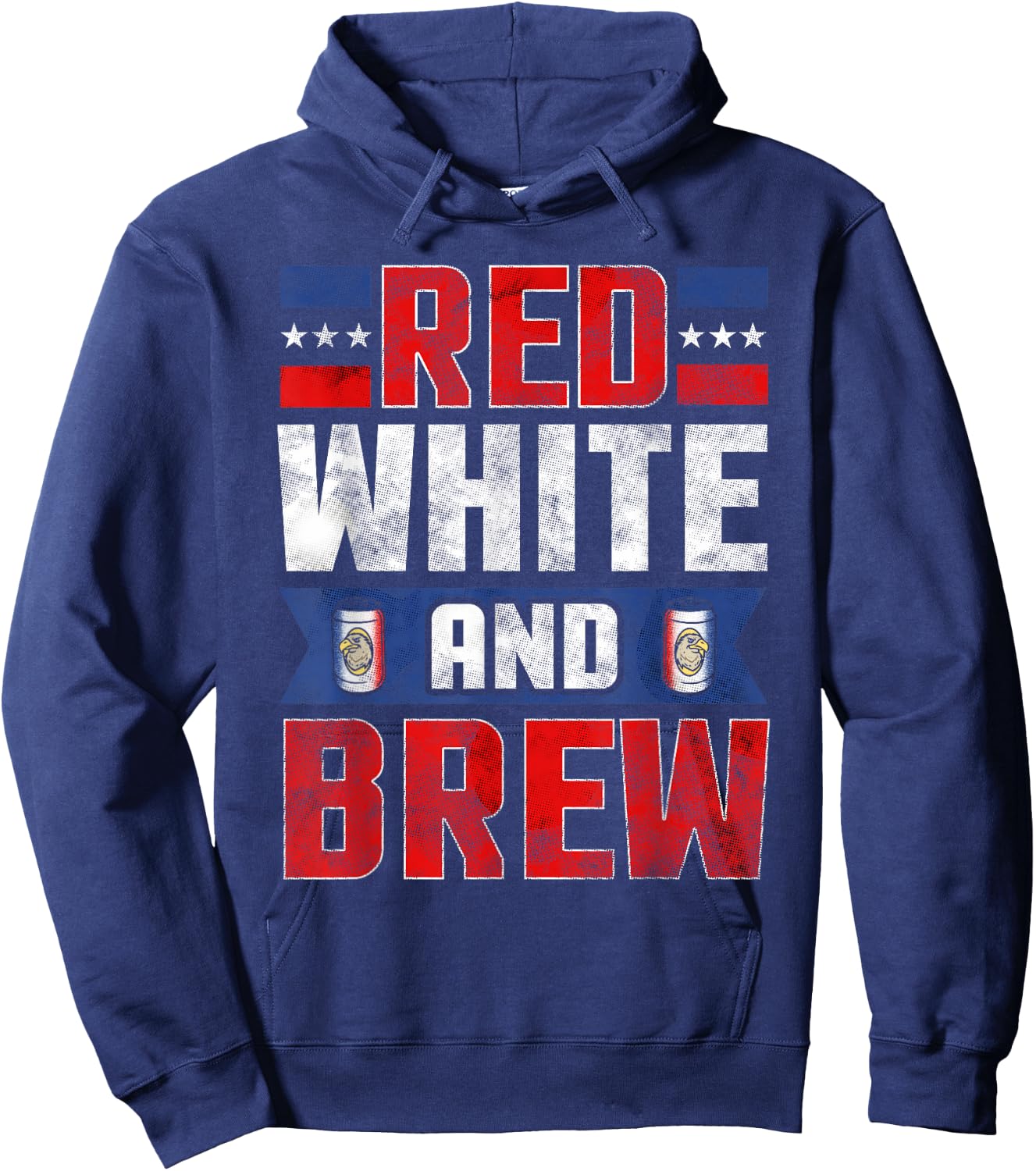 Funny July 4th shirts Red White and Brew Beer Drinking Women Men Hoodie - Hoodie | Navy
