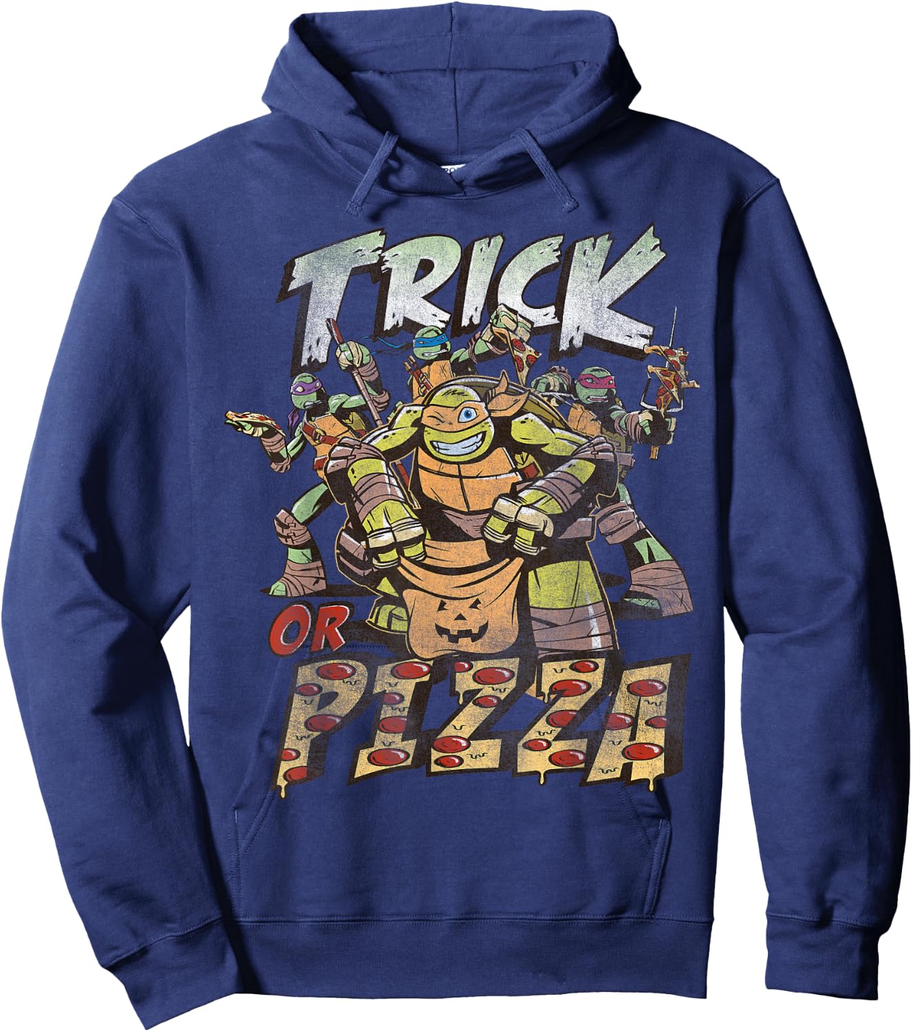Teenage Mutant Ninja Turtles Halloween Trick Or Pizza Hoodie - Hoodie | Navy