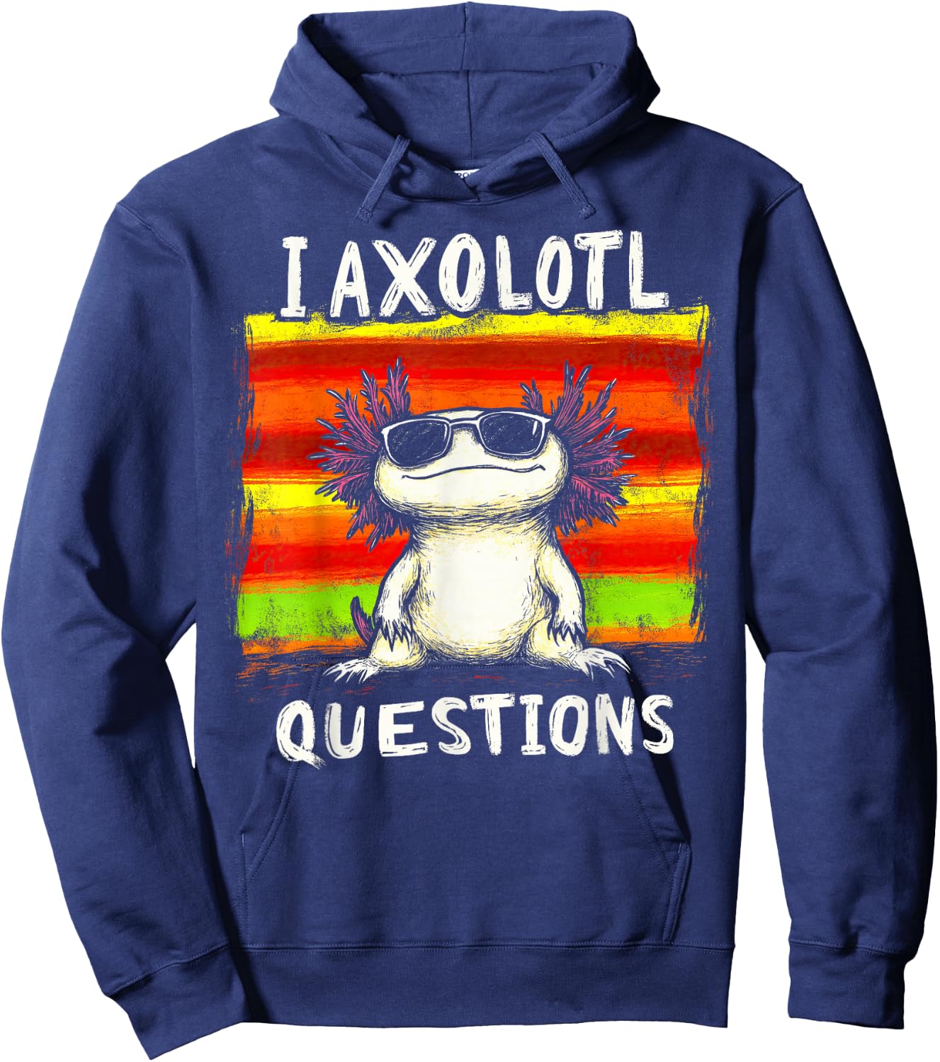 Funny for Kids Boys Girls I Axolotl Questions Hoodie - Hoodie | Navy