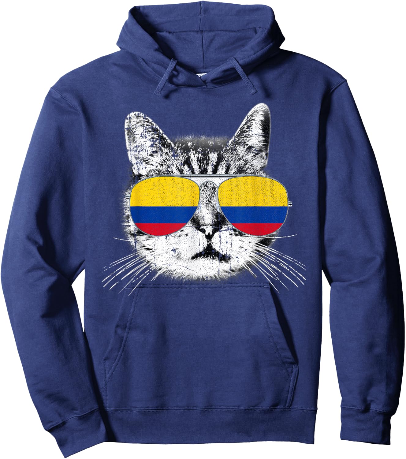 Colombia Flag Shirt Colombian Pride Cat Men Women Kids Gift Hoodie - Hoodie | Navy