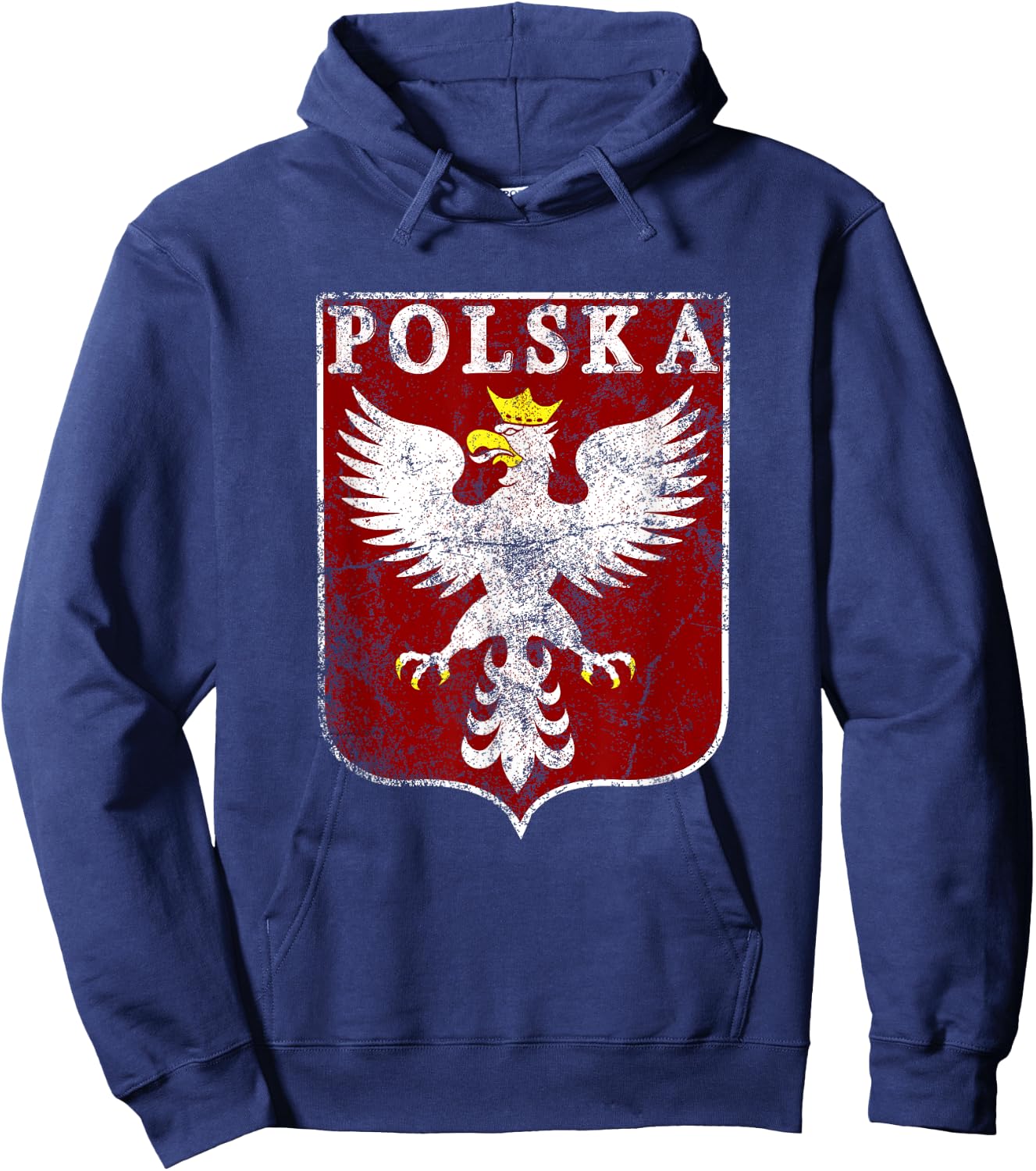 Polish Eagle Polish Crest Vintage Polska Eagle Poland Hoodie - Hoodie | Navy