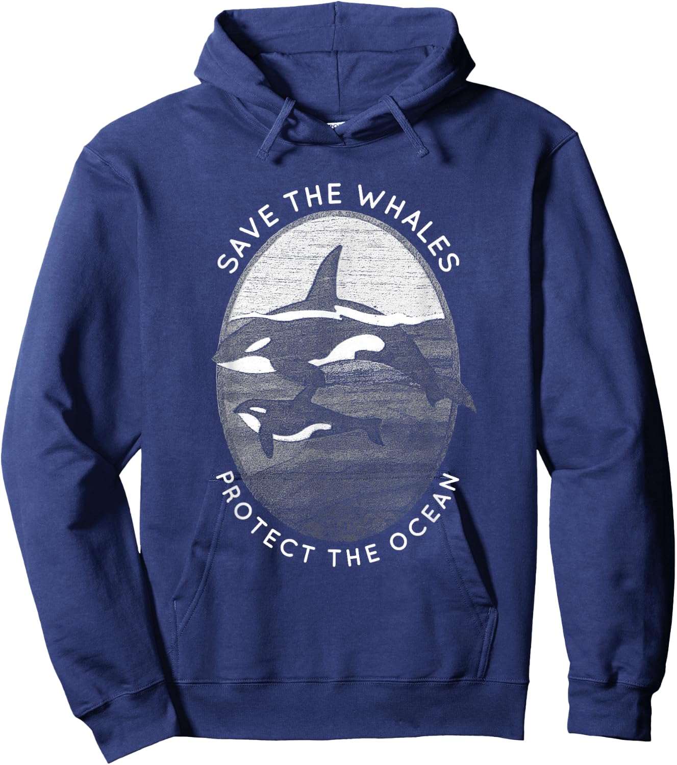 Save The Whales: Protect The Ocean Orca Killer Whales Hoodie - Hoodie | Navy