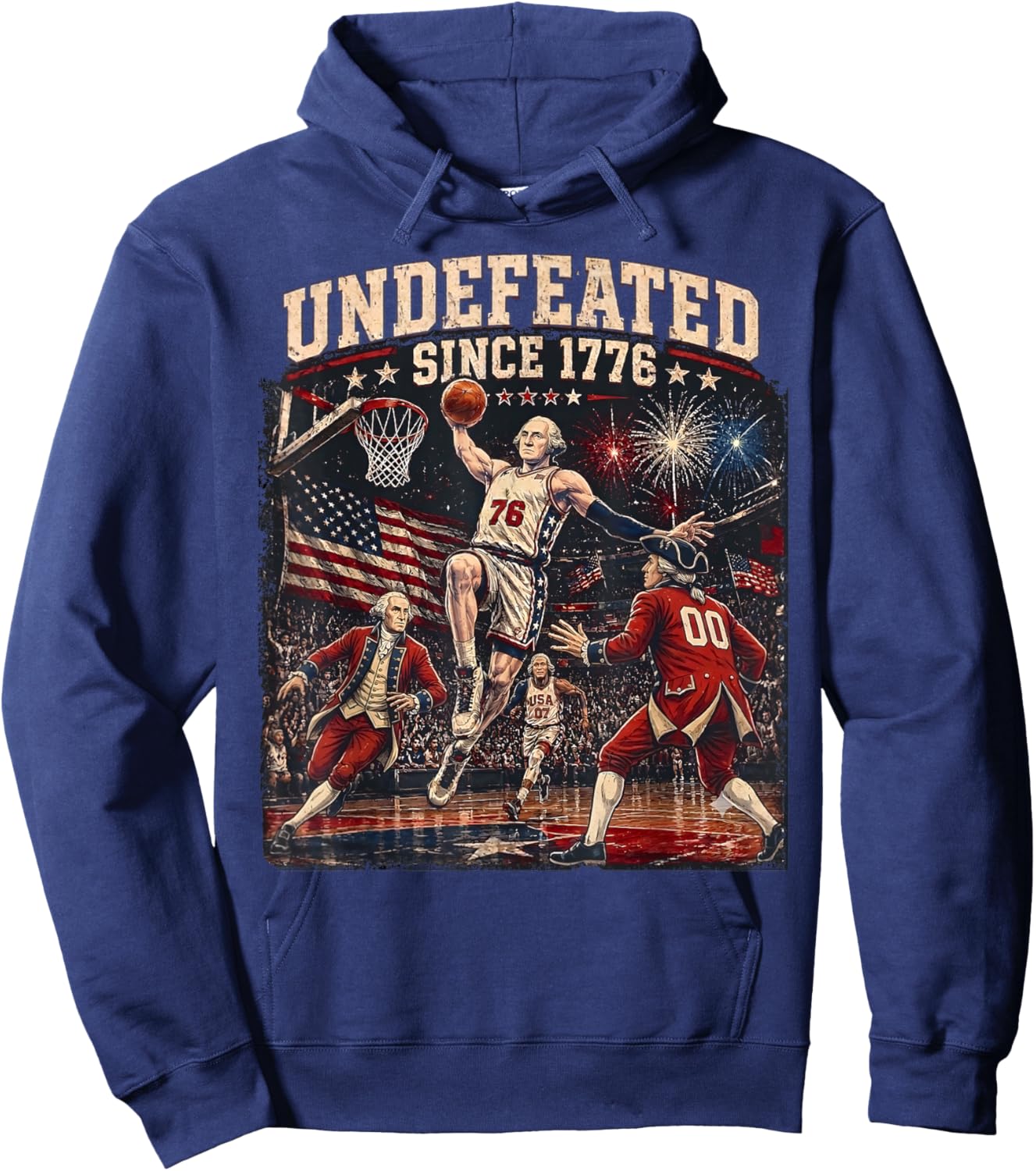 George Washington Undefeated Since 1776 Basketball USA Hoodie - Hoodie | Navy