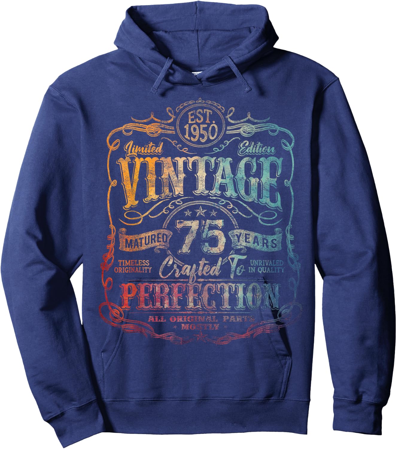 Vintage 1950 Limited Edition Shirt 75 year old 75th Birthday Hoodie - Hoodie | Navy