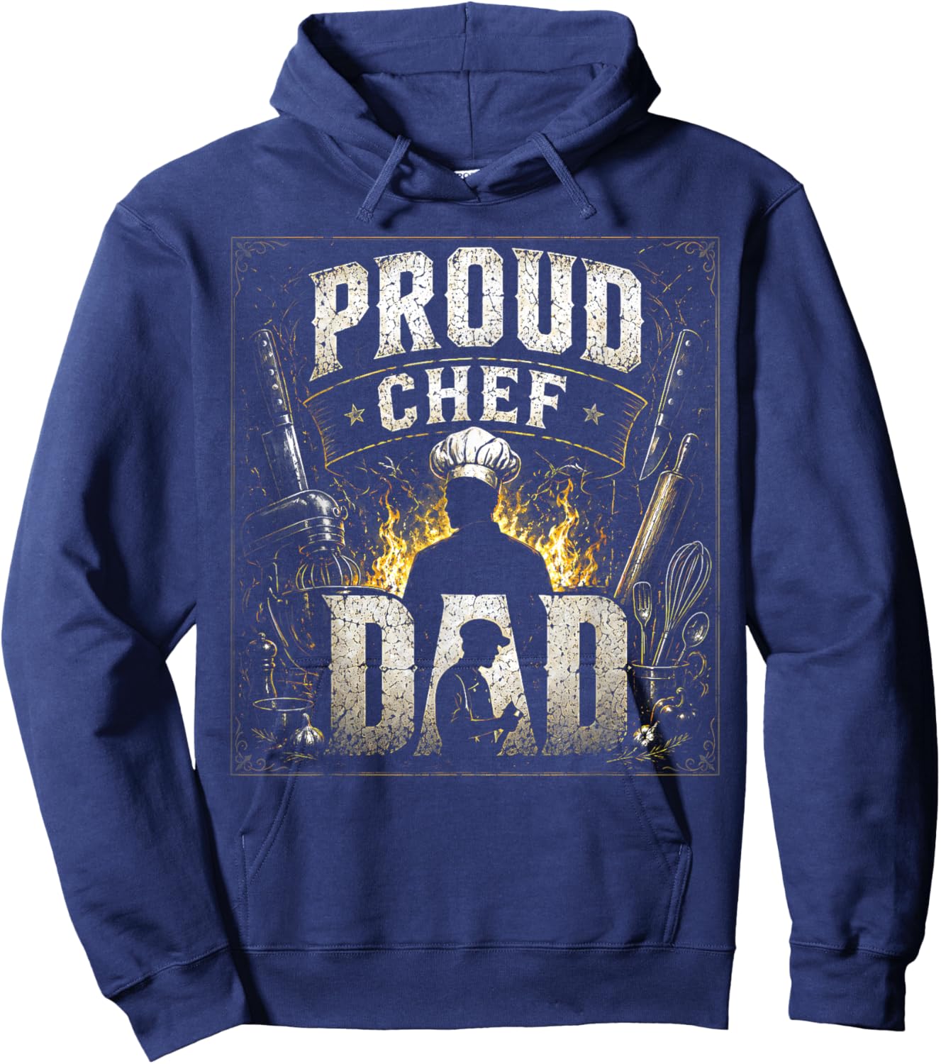 Proud Chef Dad for Chef Dad Fathers Day Best Gift dad Hoodie - Hoodie | Navy