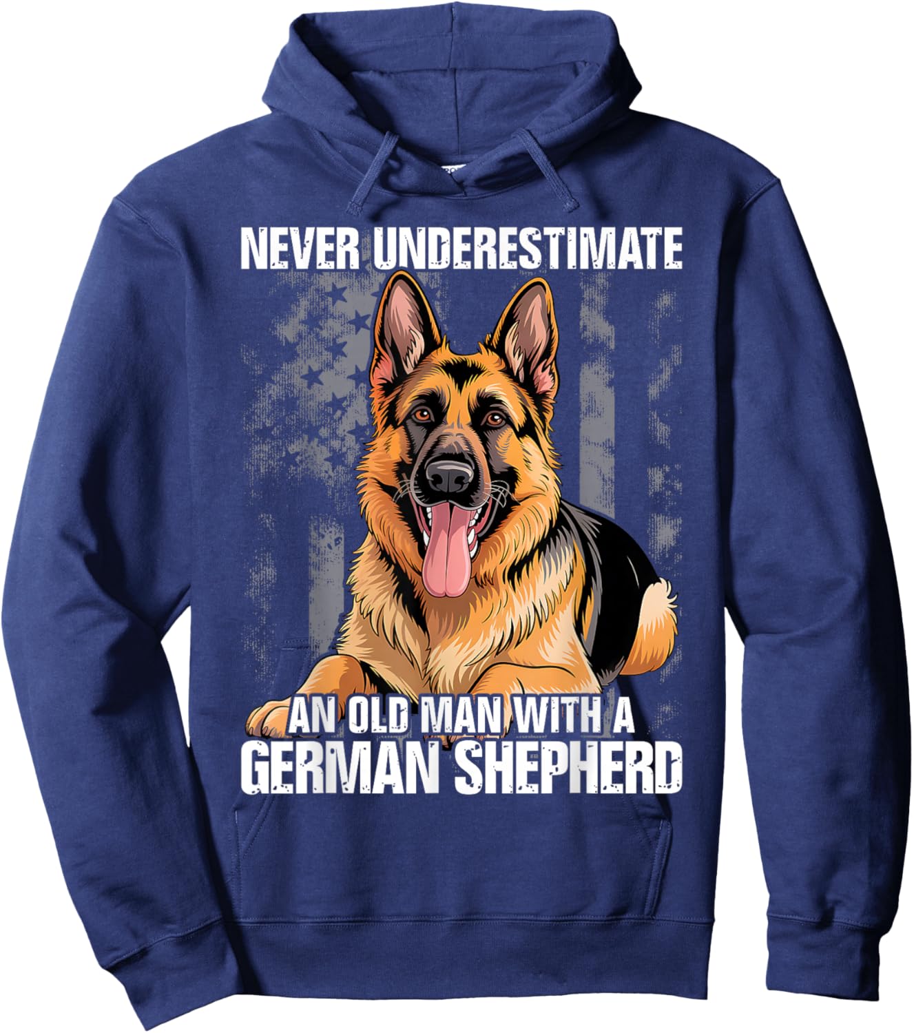 Never Underestimate an Old Man with A German Shepherd Hoodie - Hoodie | Navy