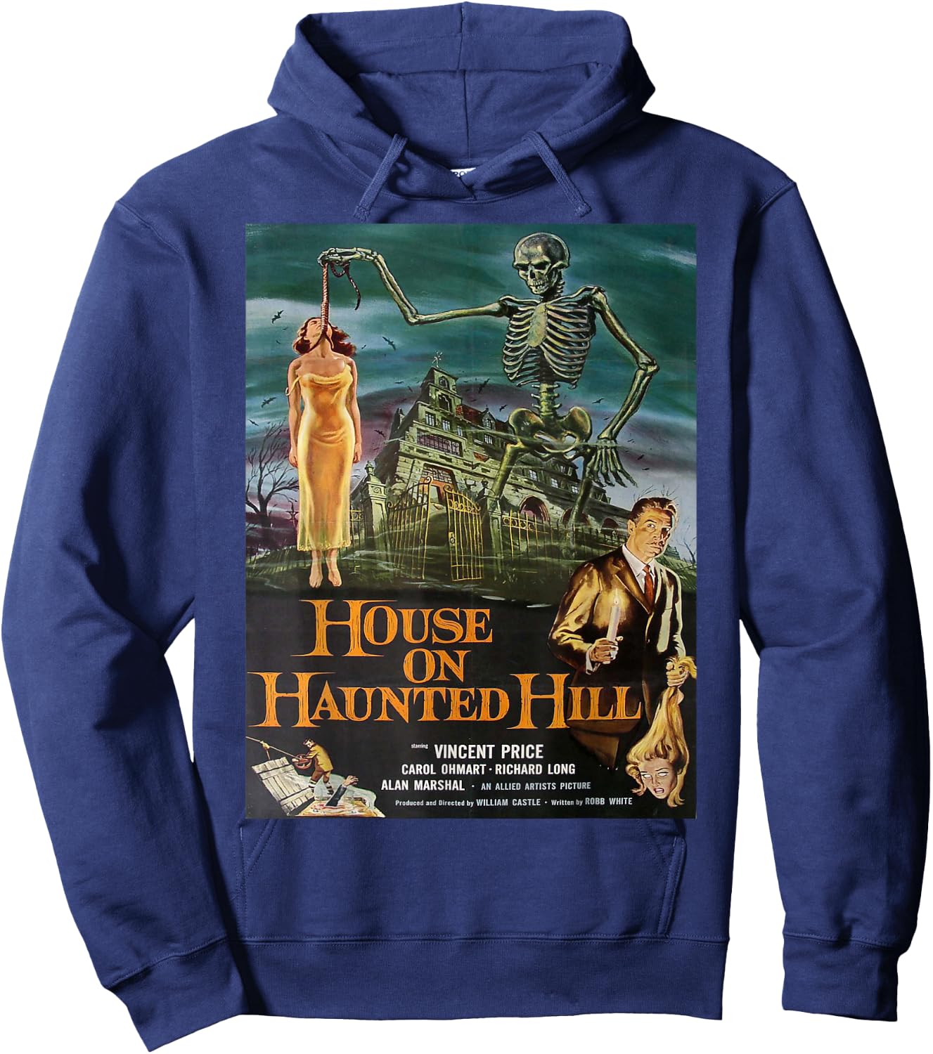 Vintage poster - House on Haunted Hill Retro Hoodie - Hoodie | Navy