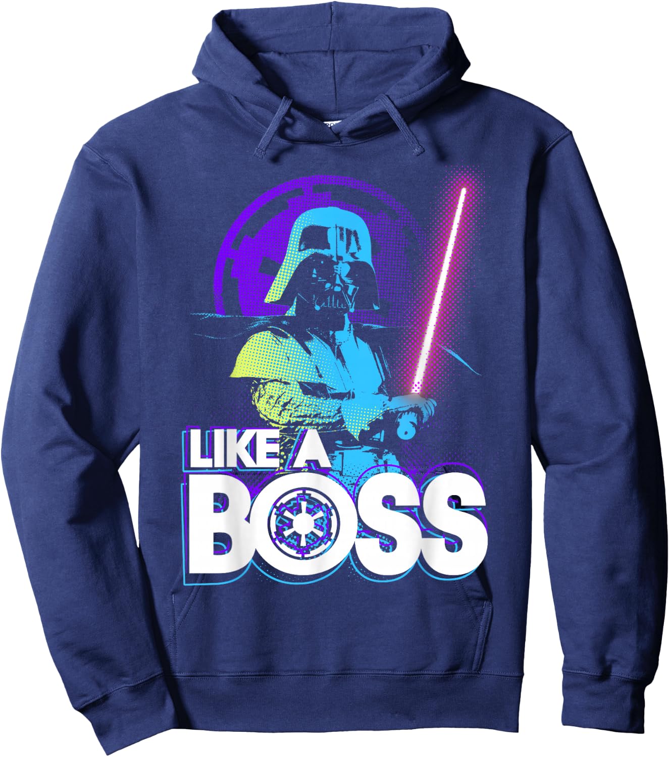 Star Wars Darth Vader Retro Like A Boss Graphic Hoodie - Hoodie | Navy