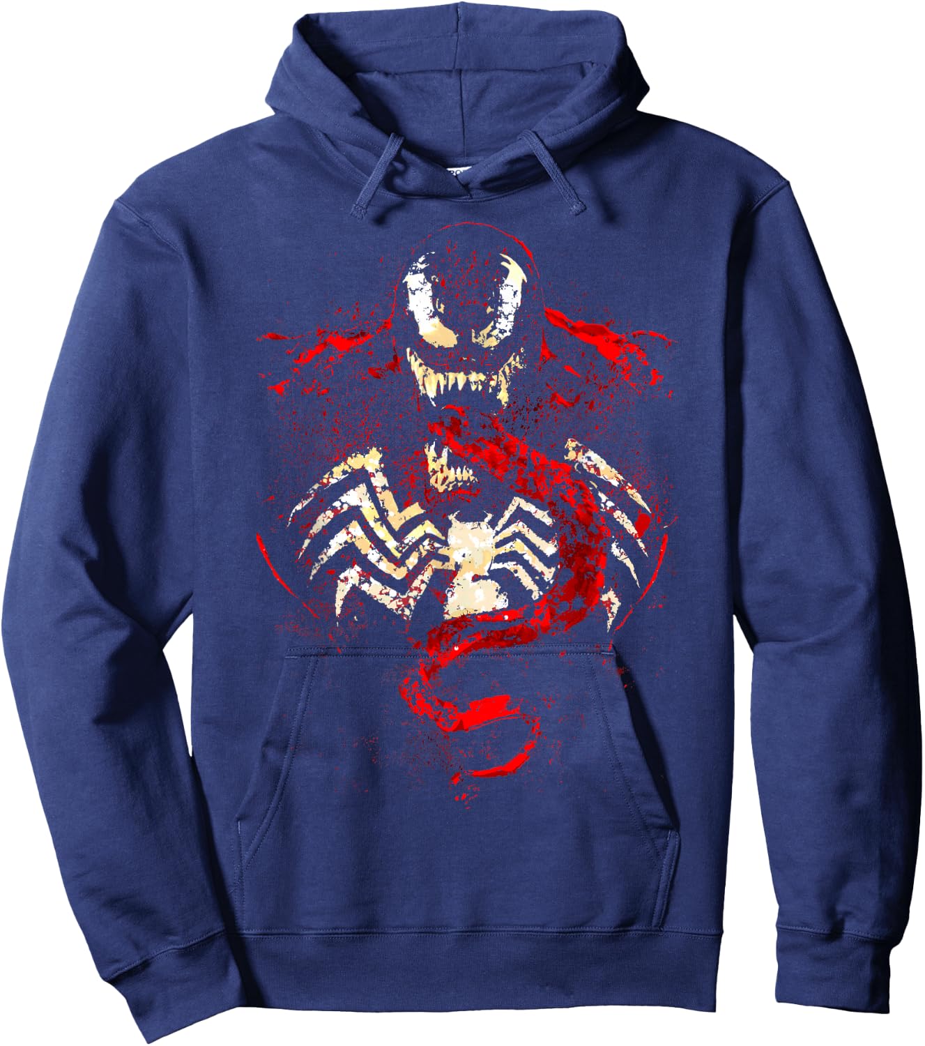 Marvel Venom Splatter Tongue Cut-Out Graphic Hoodie - Hoodie | Navy