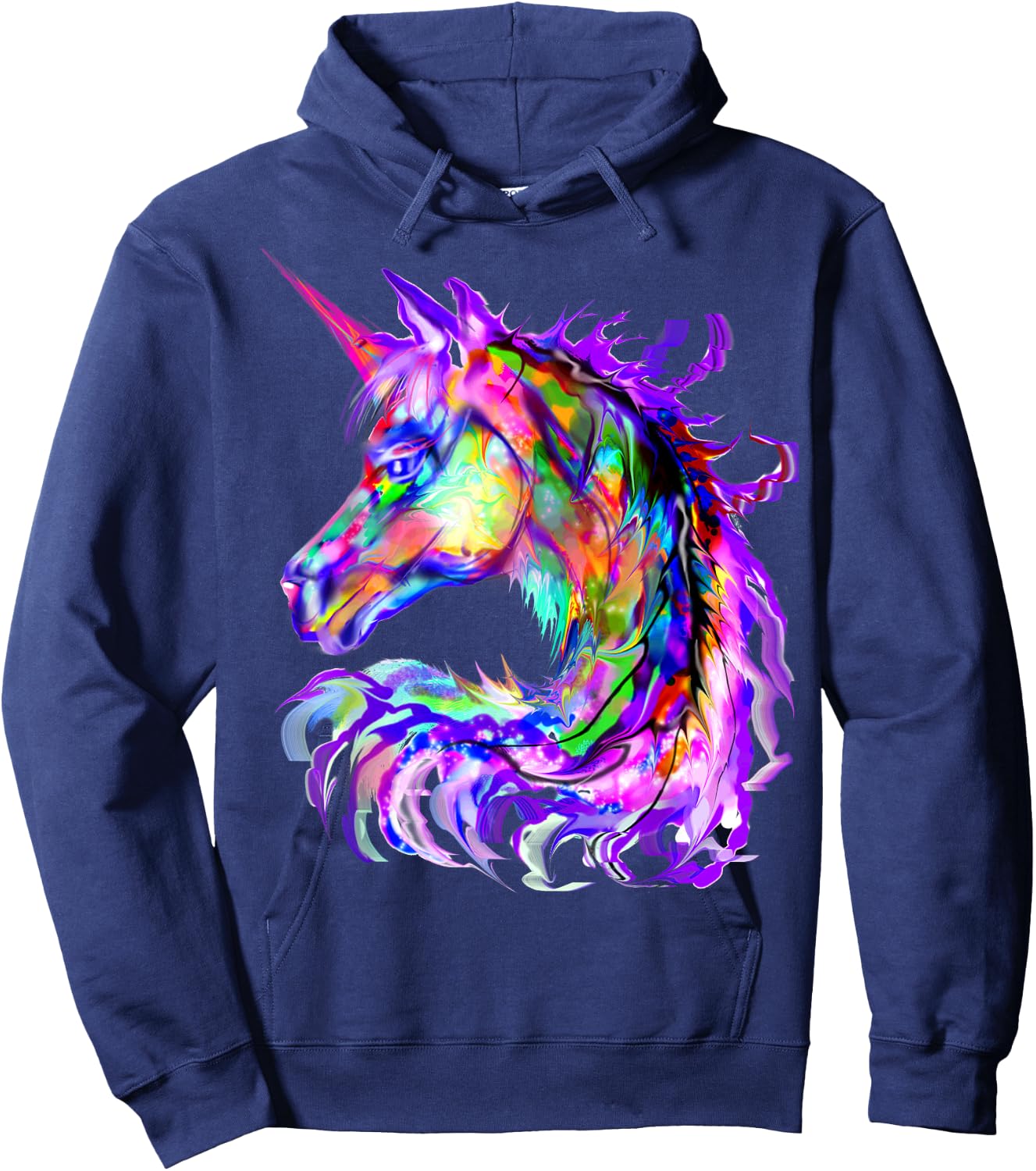 Purple Unicorn Gift Colorful Psychedelic kawaii Trippy alt Hoodie - Hoodie | Navy