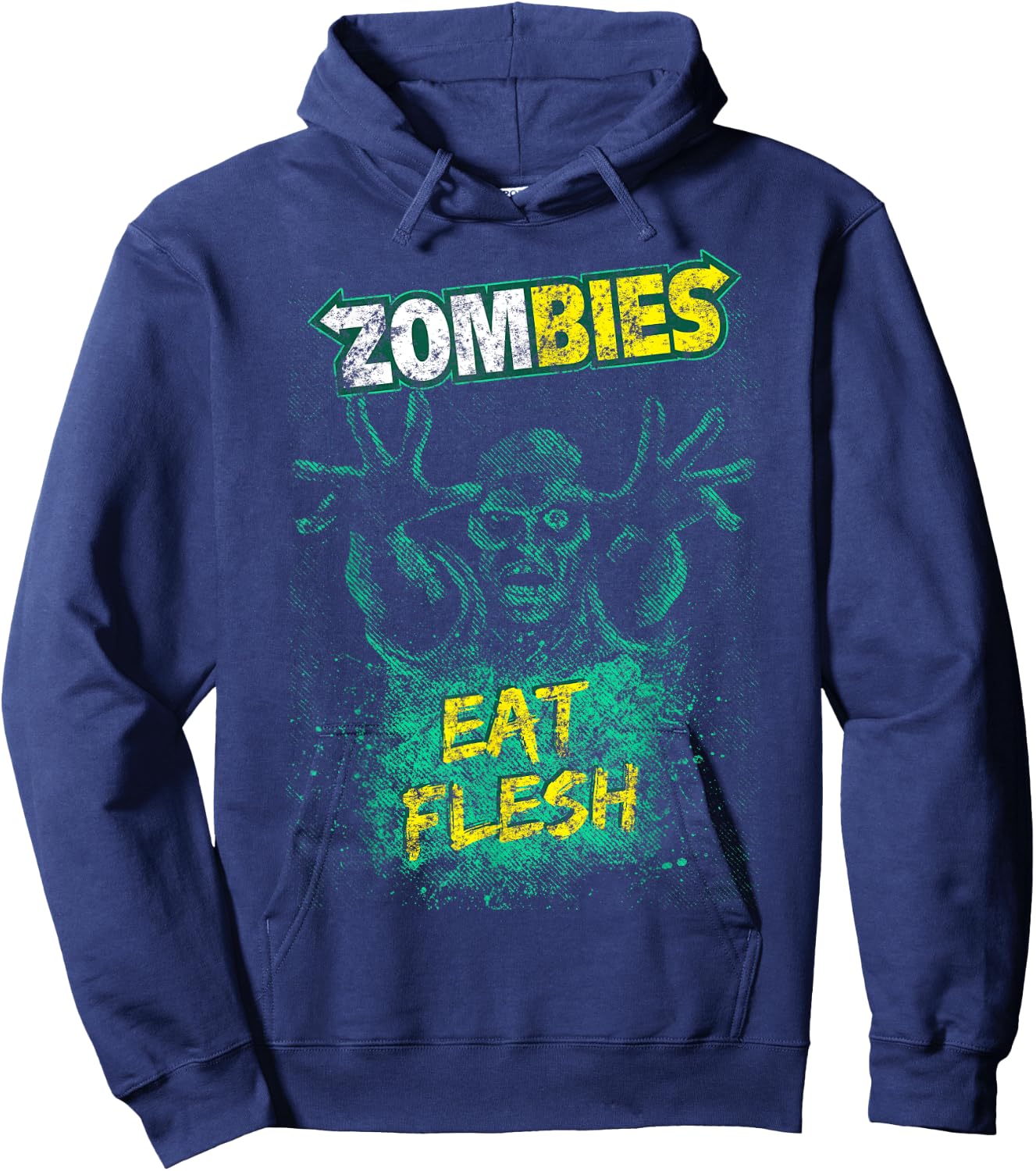 Funny Zombies Eat Flesh , Women & Kids Halloween Hoodie - Hoodie | Navy