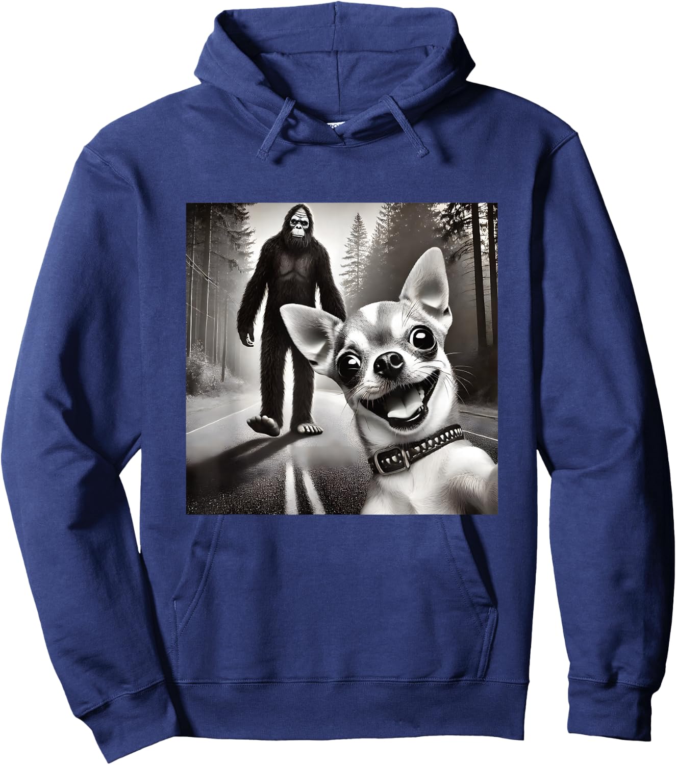 Chihuahua Selfie with Sasquatch Forest Hoodie - Hoodie | Navy