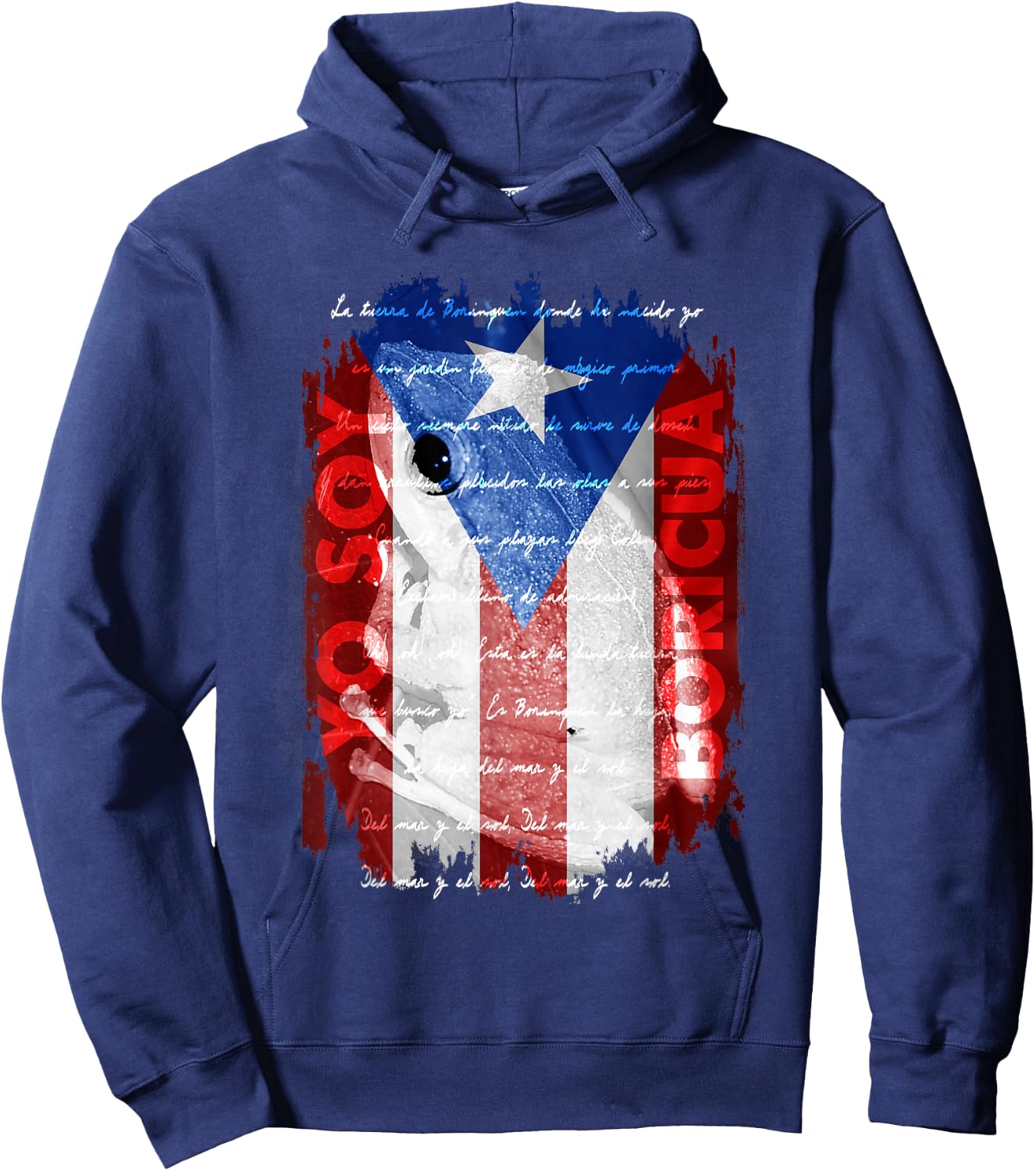 Coqui Shirt, Yo Soy Boricua Puerto Rico Flag Wepa Taino Art Hoodie - Hoodie | Navy