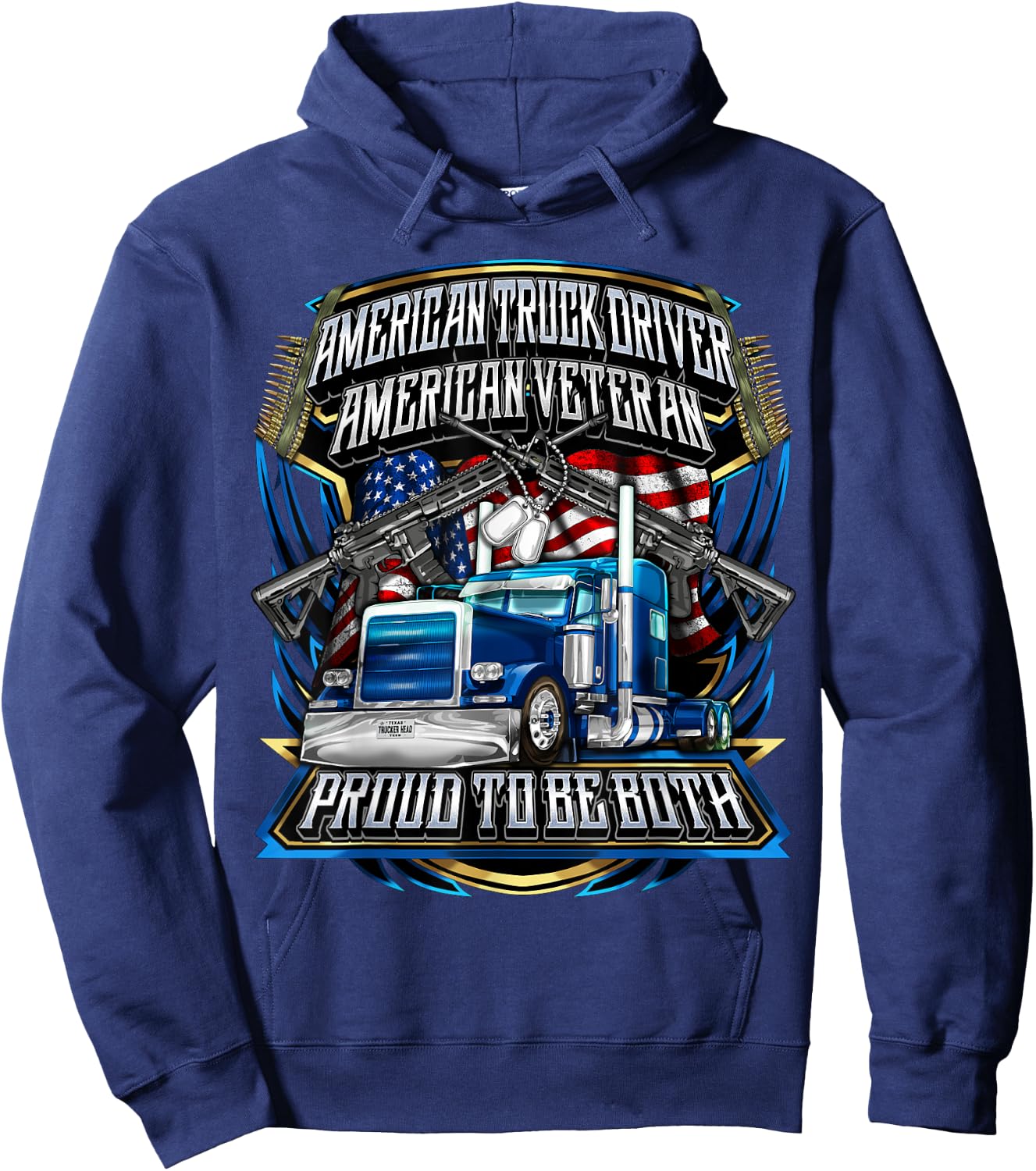 Truck Driver Veteran Trucker Hoodie - Hoodie | Navy