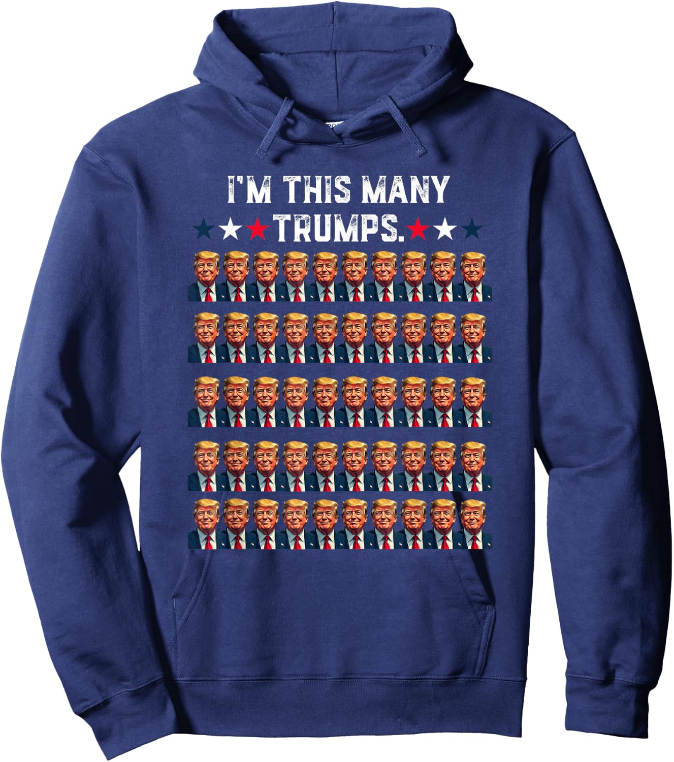 50th Birthday I'm This Many Trumps for Trump Supporter Hoodie - Hoodie | Navy
