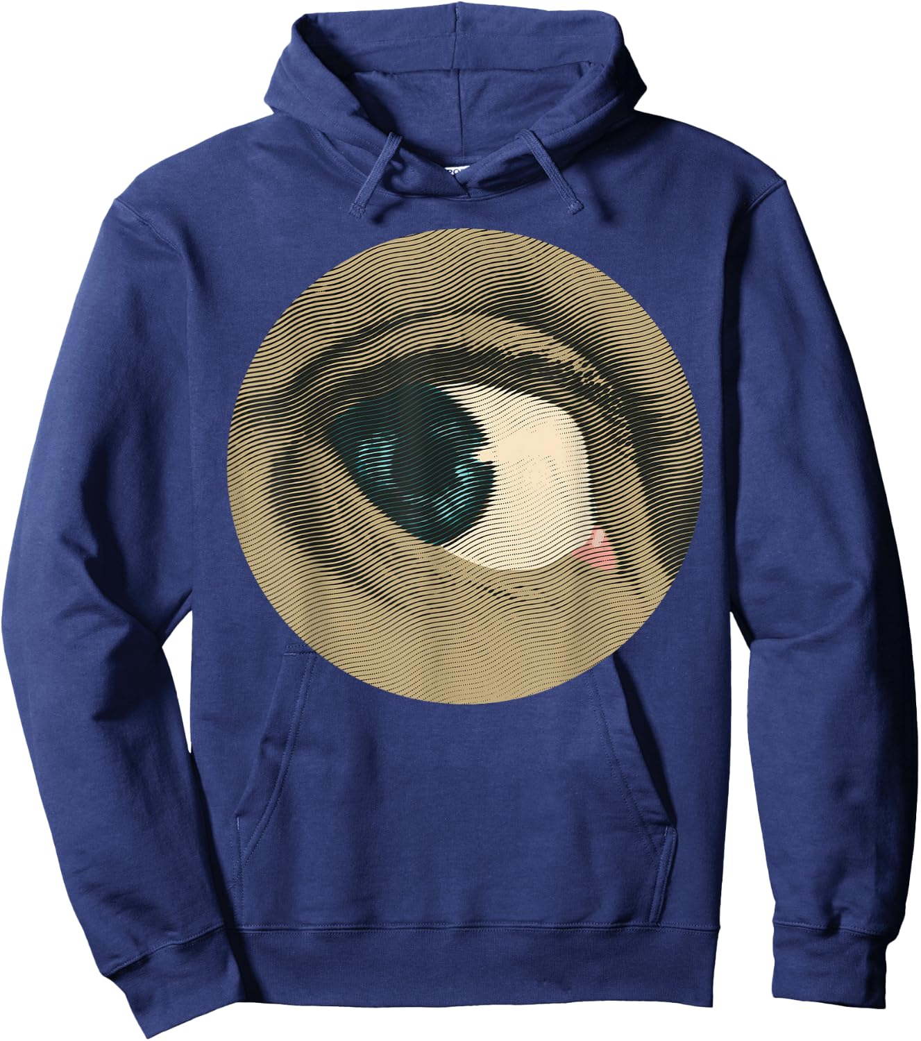 Halftone Eyeball - Vintage Eye Engraving Hoodie - Hoodie | Navy