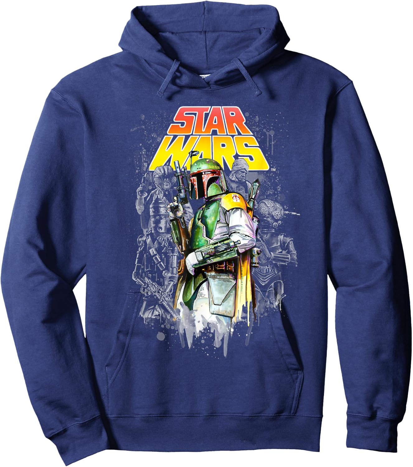 Star Wars Boba Fett Bounty Hunter Shadows Graphic Hoodie - Hoodie | Navy