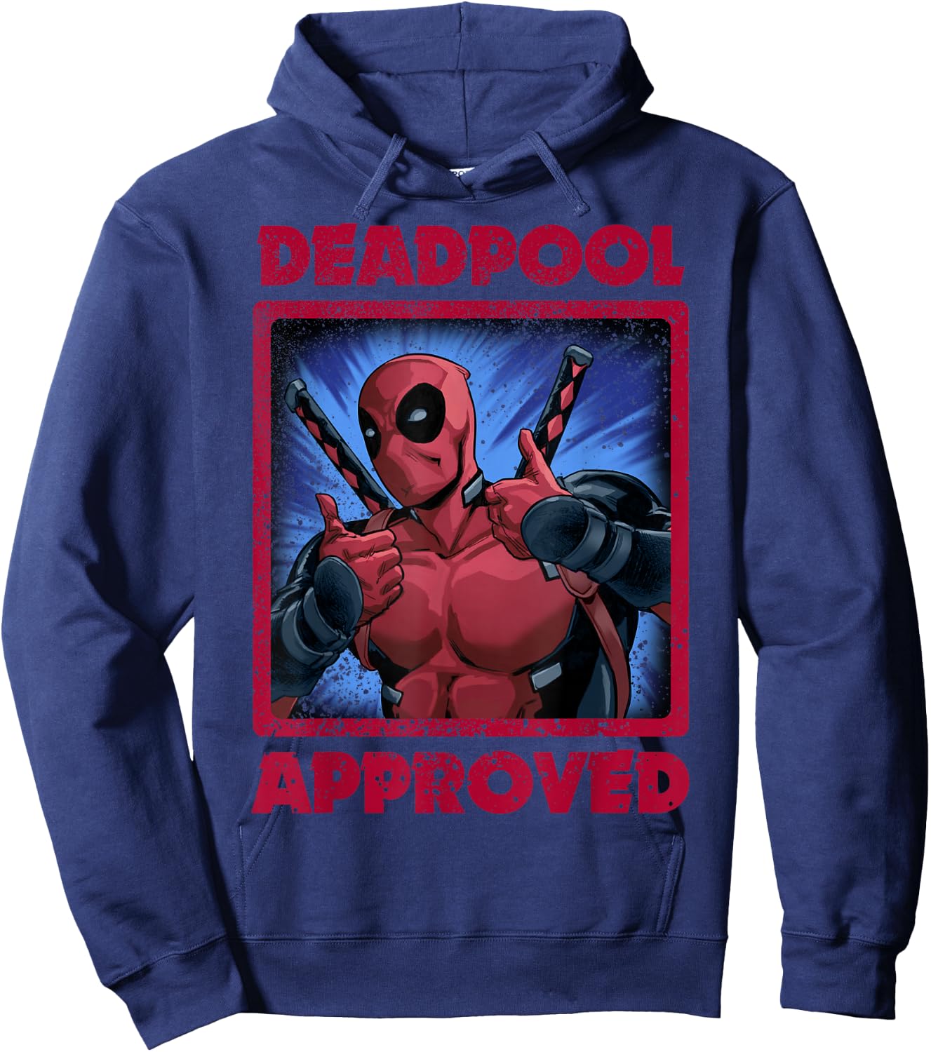 Marvel Deadpool Two Thumbs Up Approved Graphic Hoodie - Hoodie | Navy