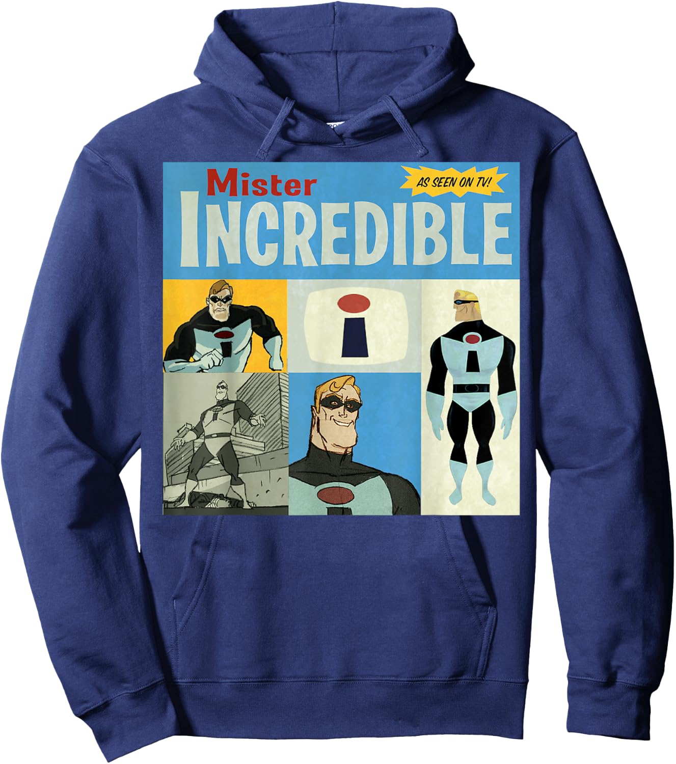 Disney Pixar The Incredibles As Seen On TV Vintage Box Up Hoodie - Hoodie | Navy