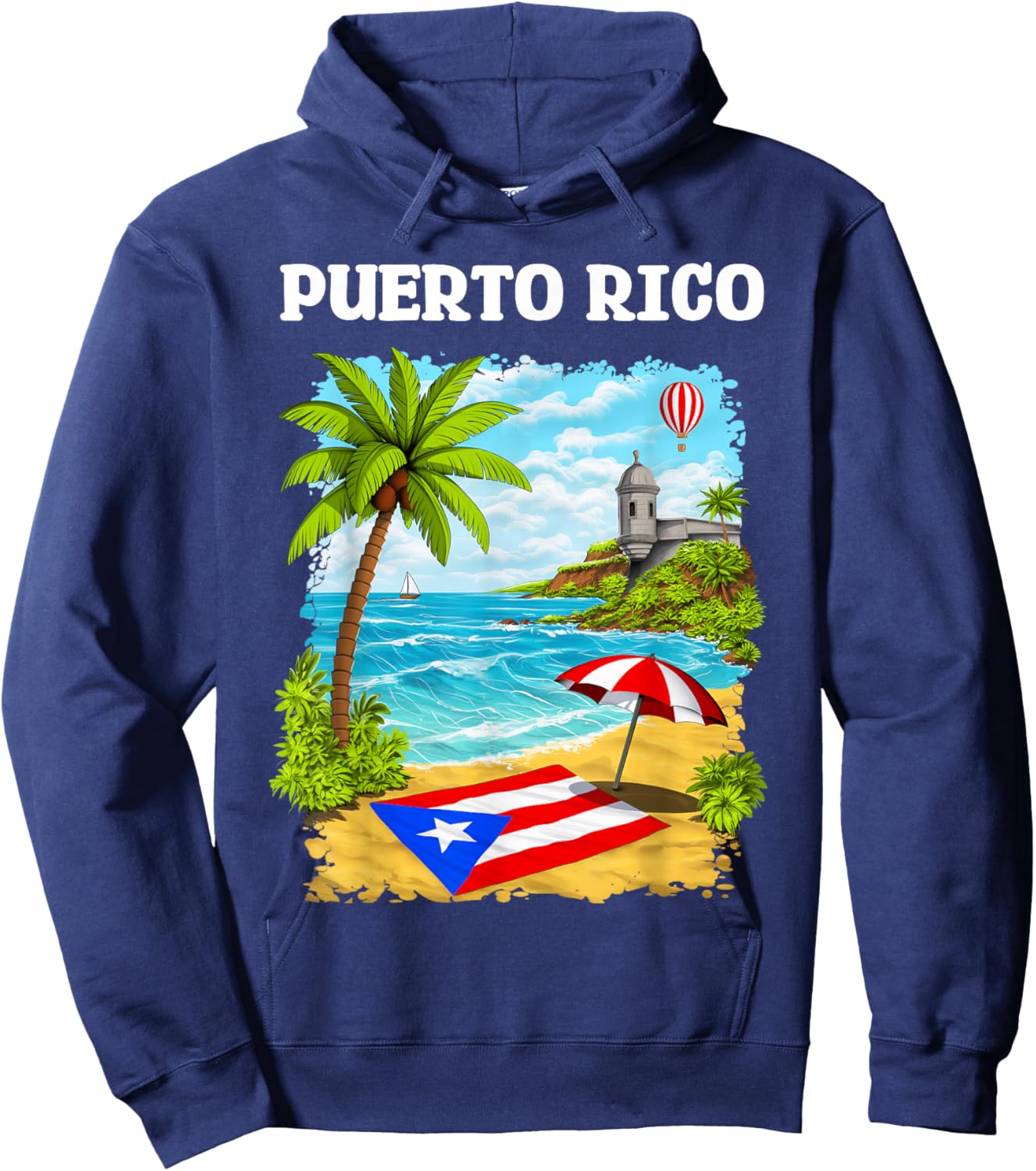 Puerto Rico Boricua Heritage Proud Puerto Rican Flag Hoodie - Hoodie | Navy