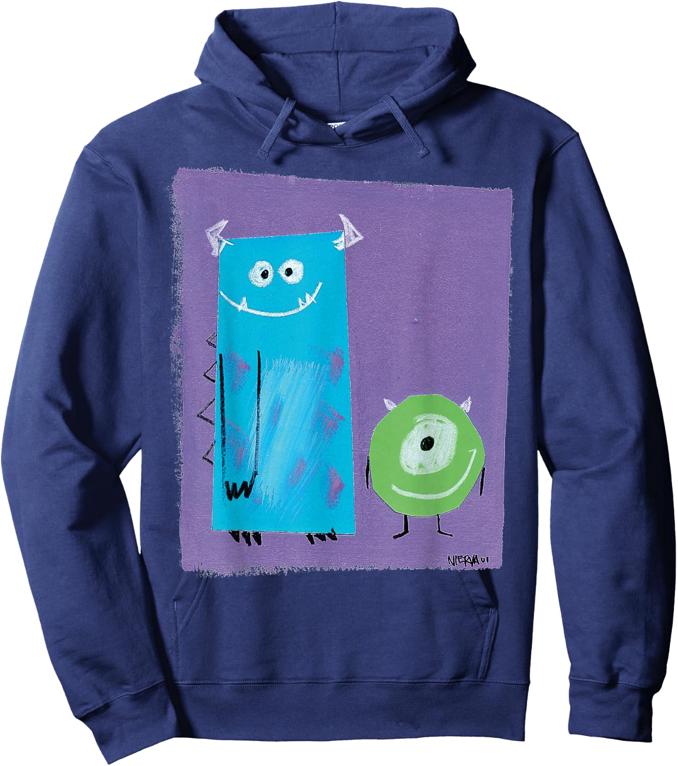 Disney Pixar Monsters University Sulley & Mike Fine Art Duo Hoodie - Hoodie | Navy