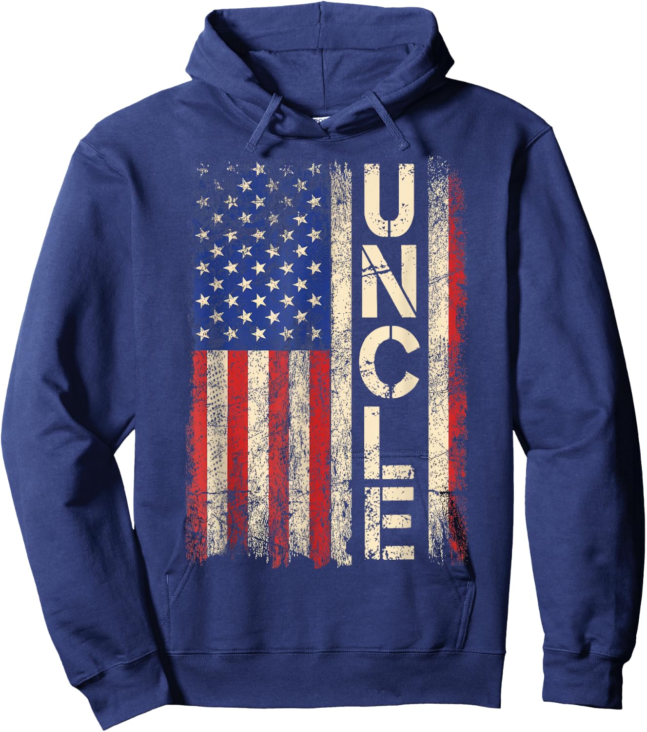 Uncle American Flag Father's Day Hoodie - Hoodie | Navy