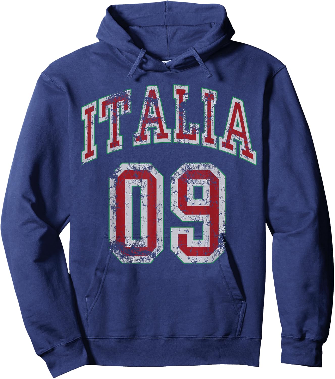Italia 09 Retro Italian Vintage Distressed Men Women Kids Hoodie - Hoodie | Navy