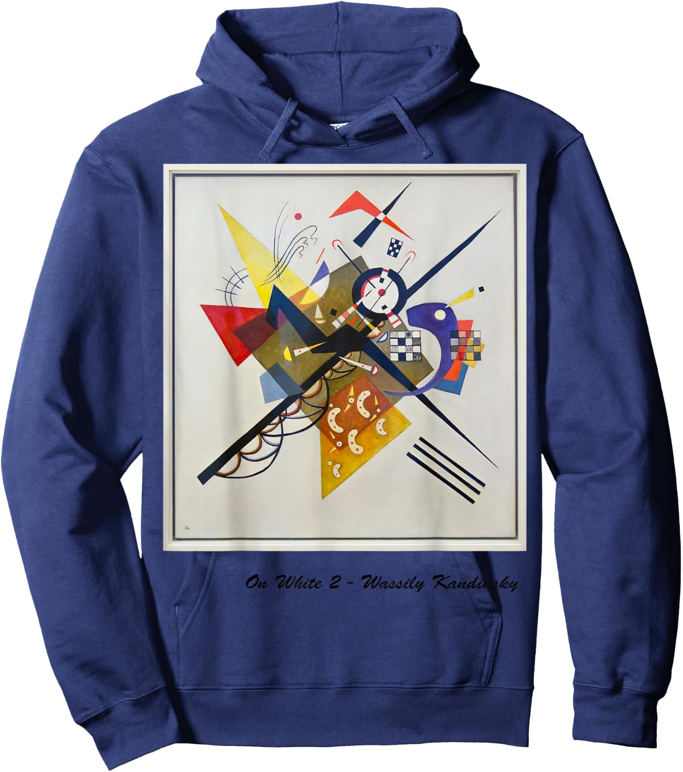 Kandinsky art -- On White Hoodie - Hoodie | Navy