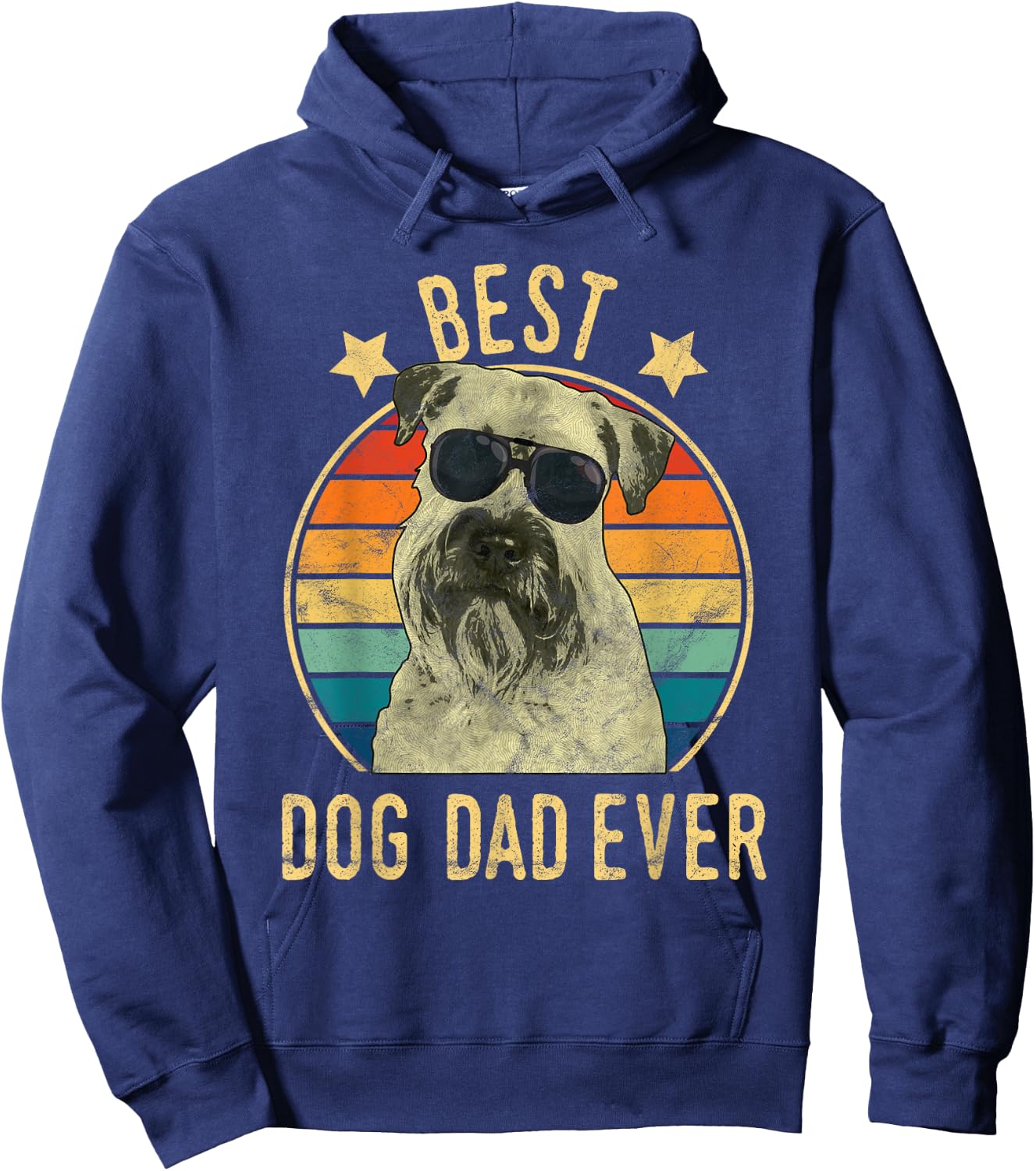 Best Dog Dad Ever Soft Coated Wheaten Terrier Father's Day Hoodie - Hoodie | Navy