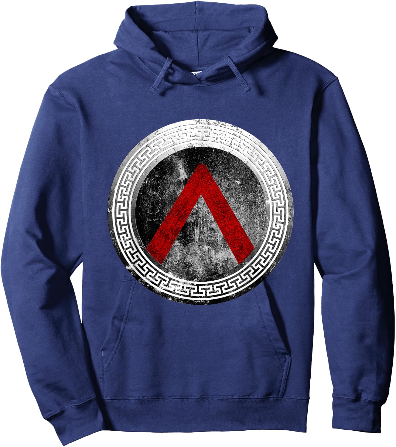 Spartan Warrior Lambda Shield Ancient Greek Vintage Hoodie - Hoodie | Navy