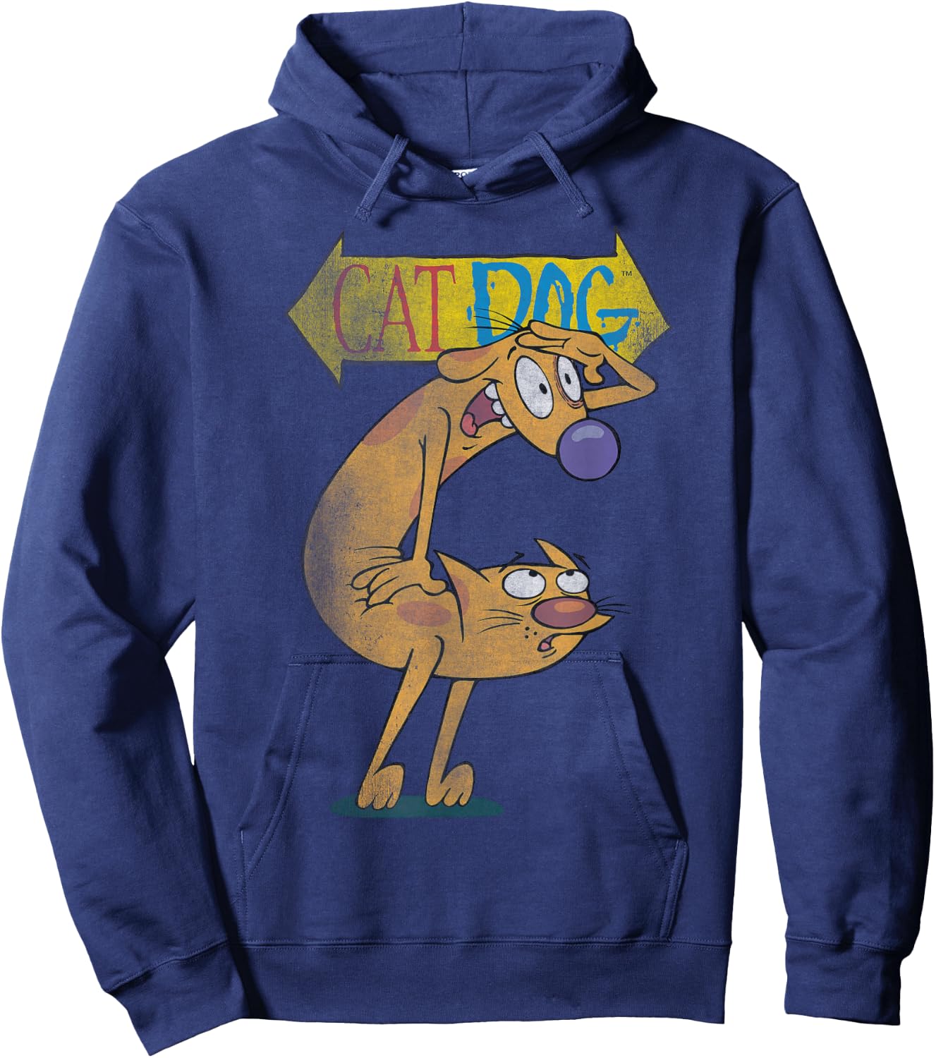 Nickelodeon Classic Nickelodeon CatDog Character Logo T Shirt, Black, Small US Hoodie - Hoodie | Navy