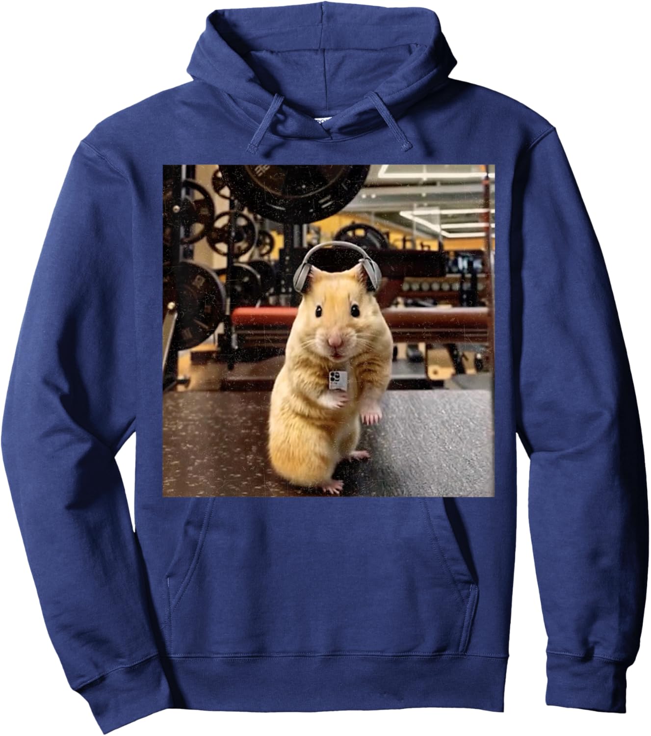 Funny Hamster Selfie Hamster Gym Meme Deadlift Training Hoodie - Hoodie | Navy