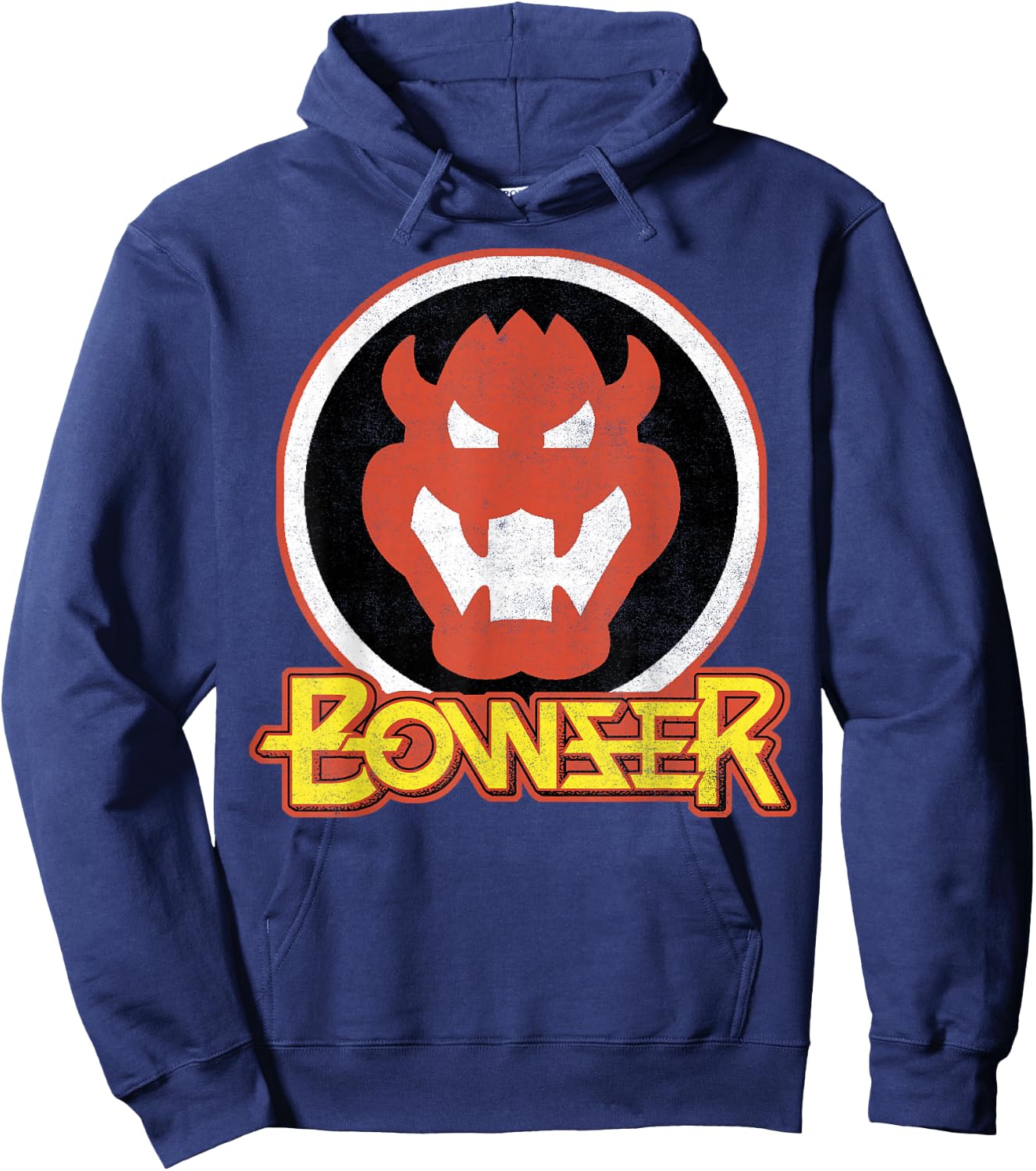 Super Mario Bowser Retro Portrait Graphic Hoodie - Hoodie | Navy